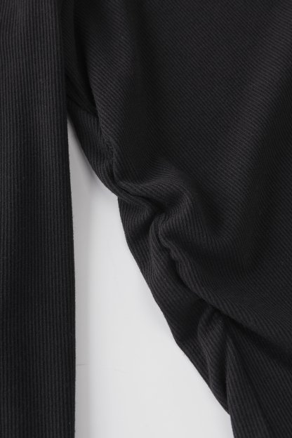 U-neck waist-cinching color-blocked faux two-piece T-shirt FCZ6985