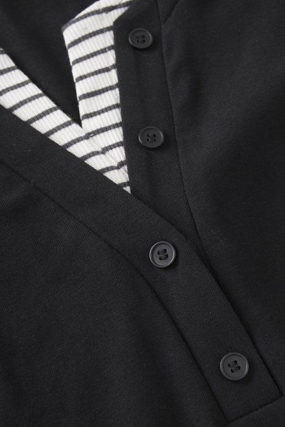 Fake two clean striped T-shirts FXZ7091