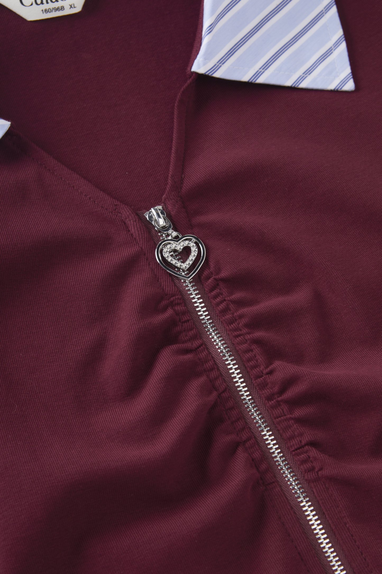 Striped patchwork fake two-piece knitted shirt FXZ8010