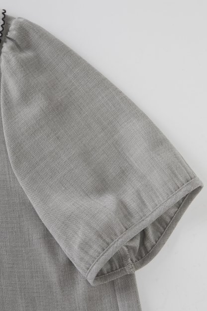 Round neck irregular bubble sleeve shirt FXA8020