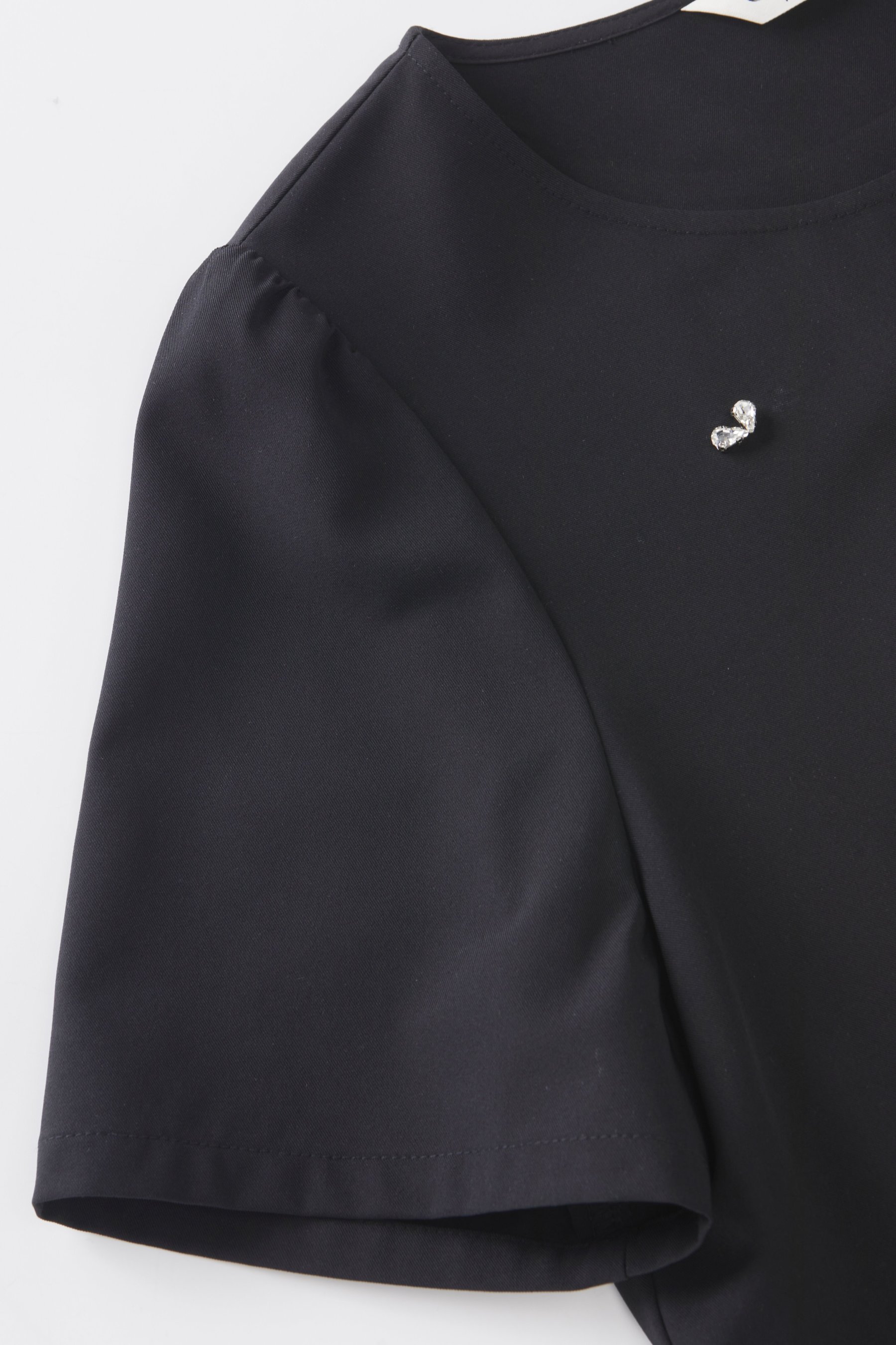 Round neck nail bead ruffle irregular top FXA7078