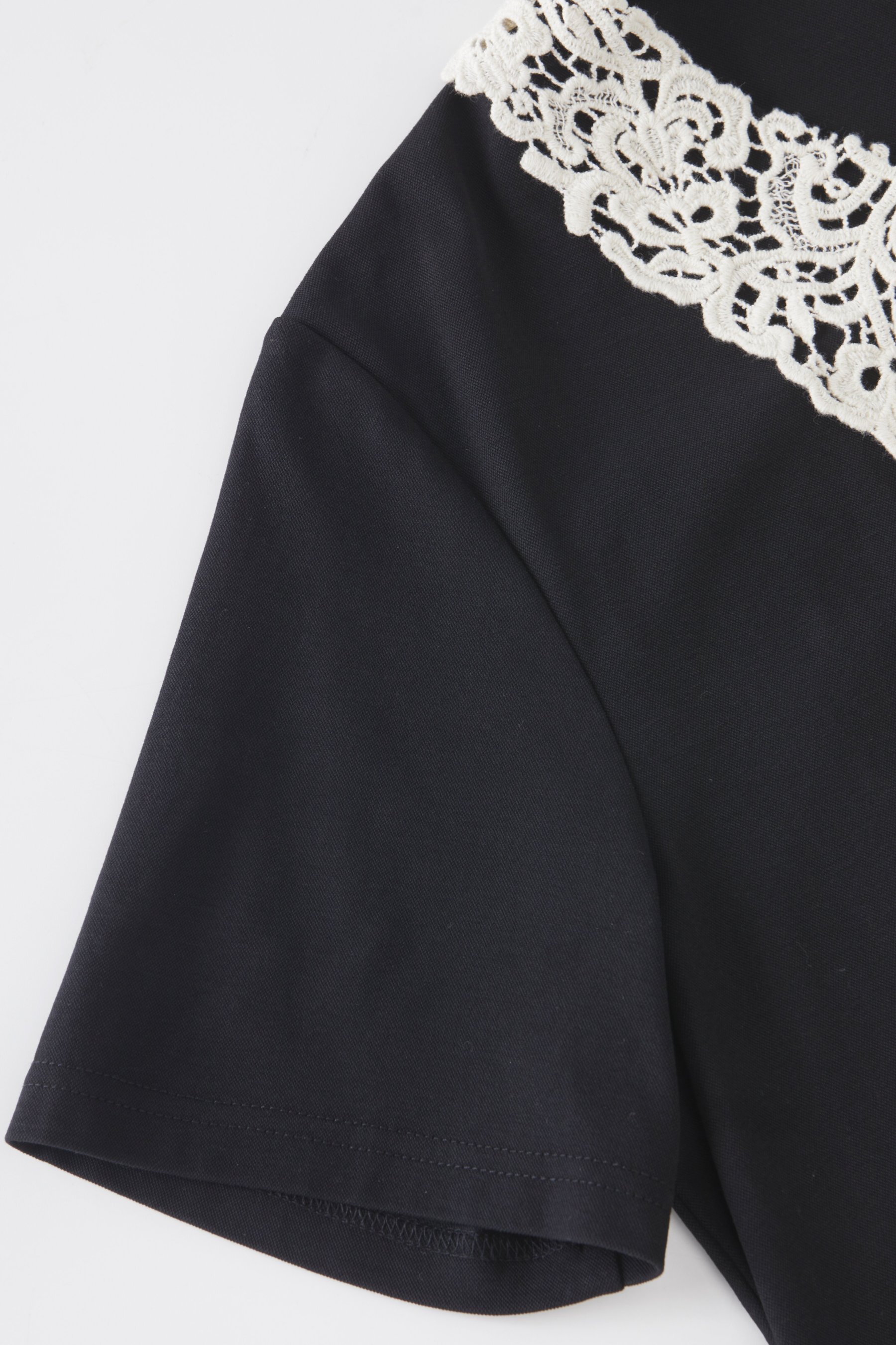 POLO collar hollowed out spliced chiffon dress FXQ8061