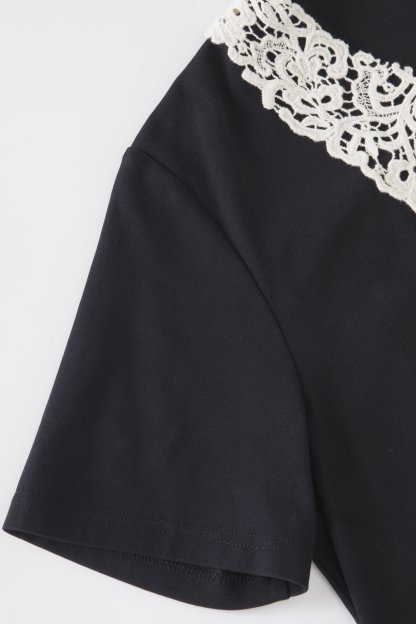 POLO collar hollowed out spliced chiffon dress FXQ8061