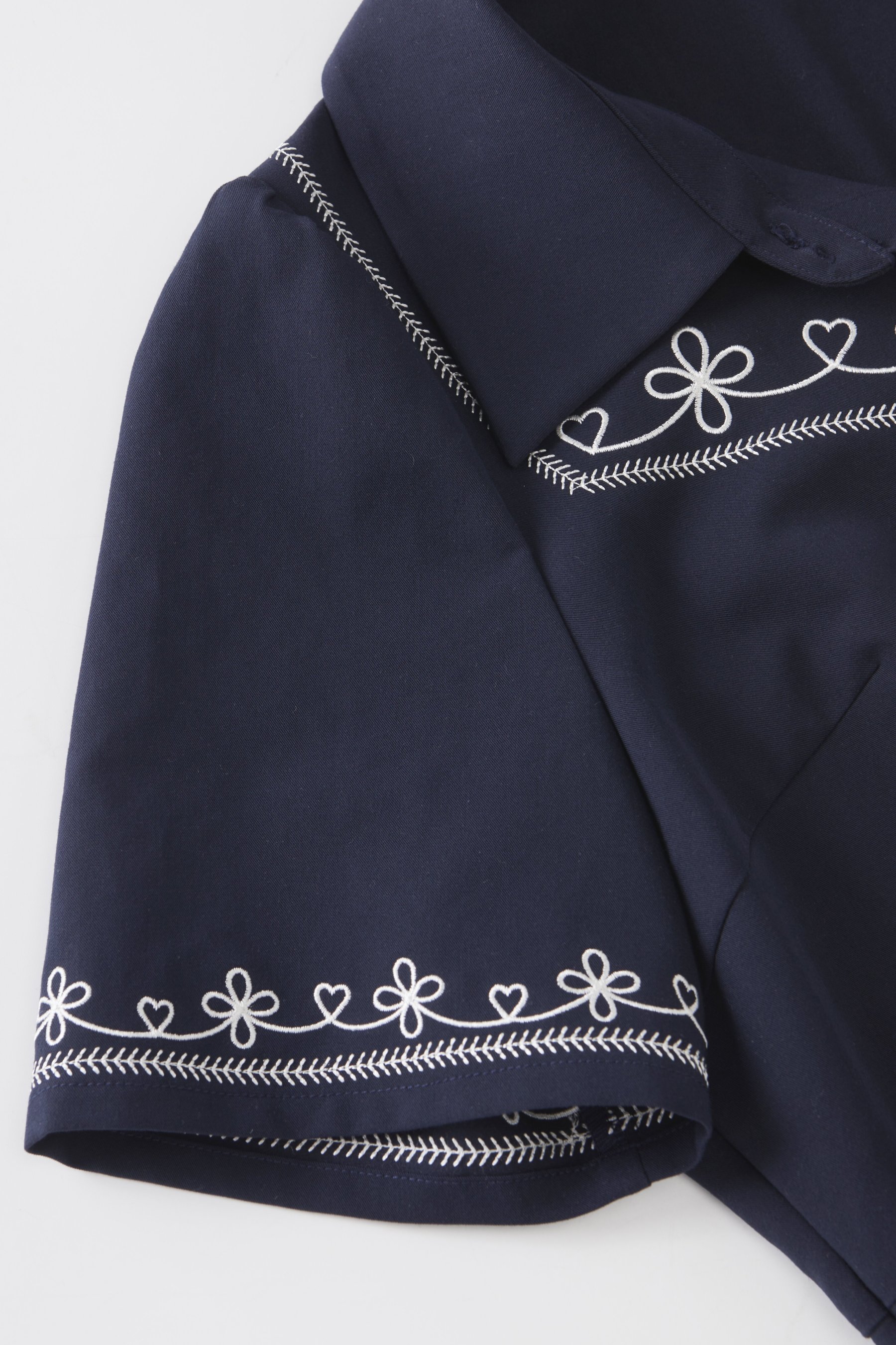 Retro embroidered waist cinching slimming shirt dress FXQ8036