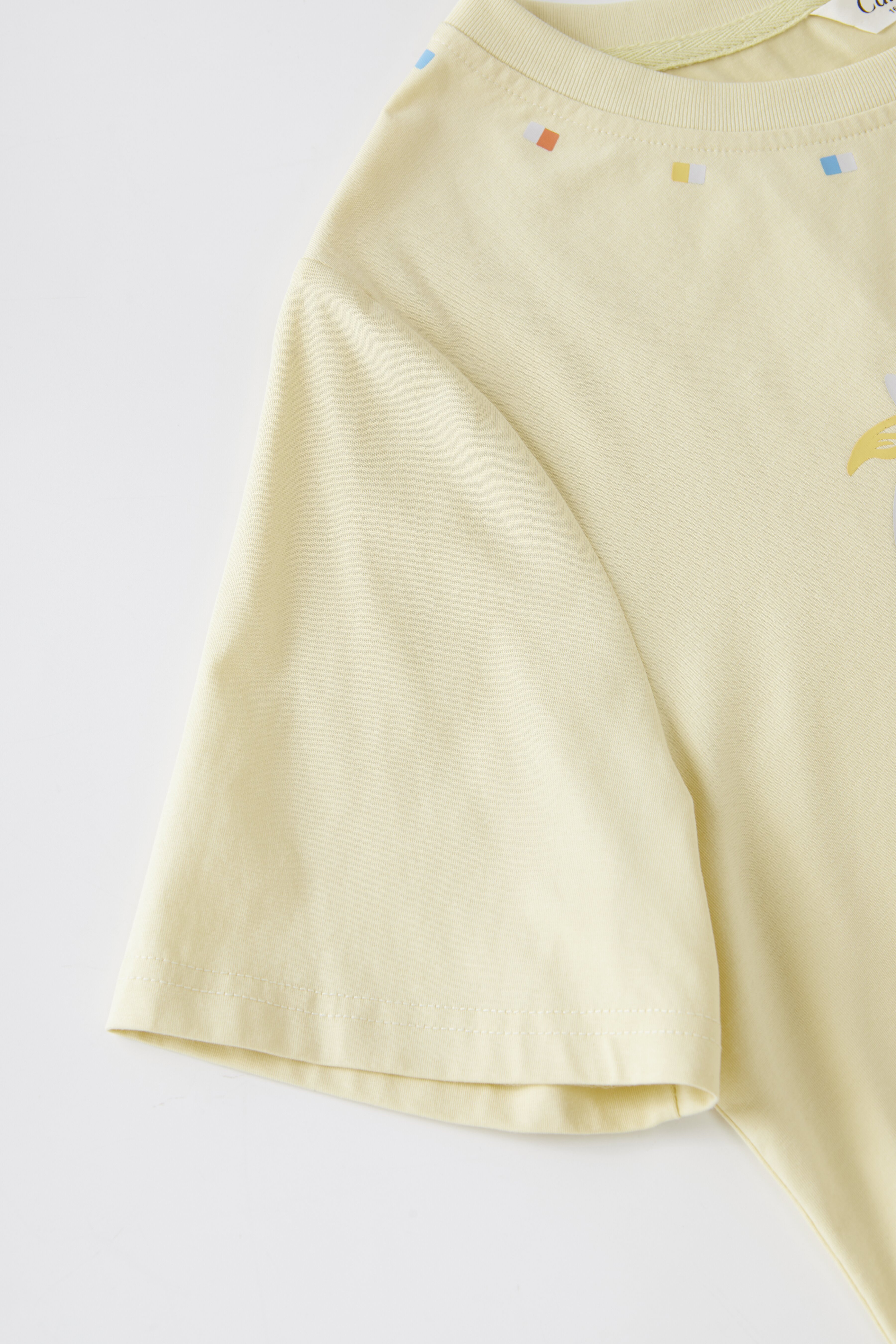 Unique cartoon printed fringe pony T-shirt FXZ8073