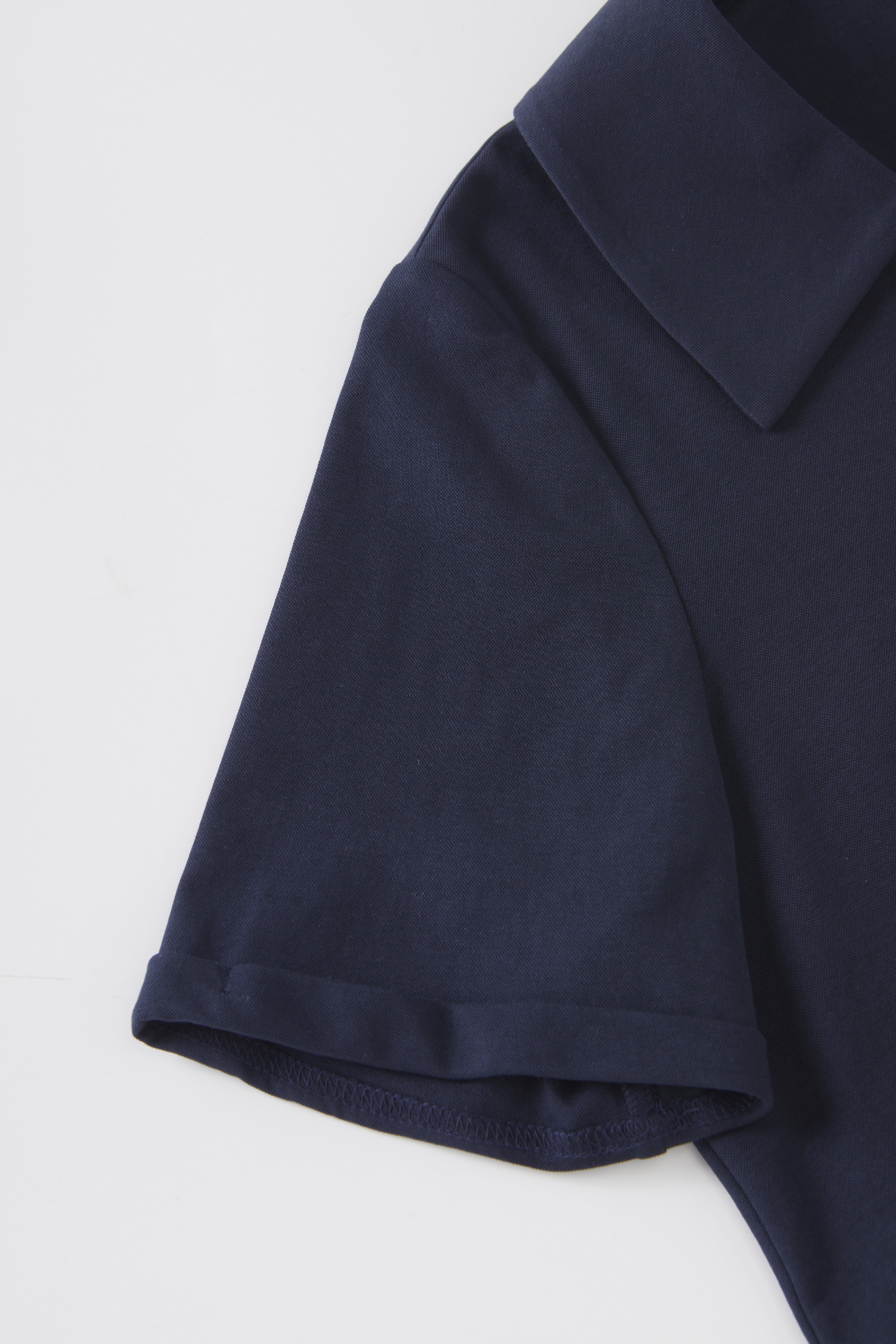 POLO collar embroidered striped V-neck T-shirt FXZ8077