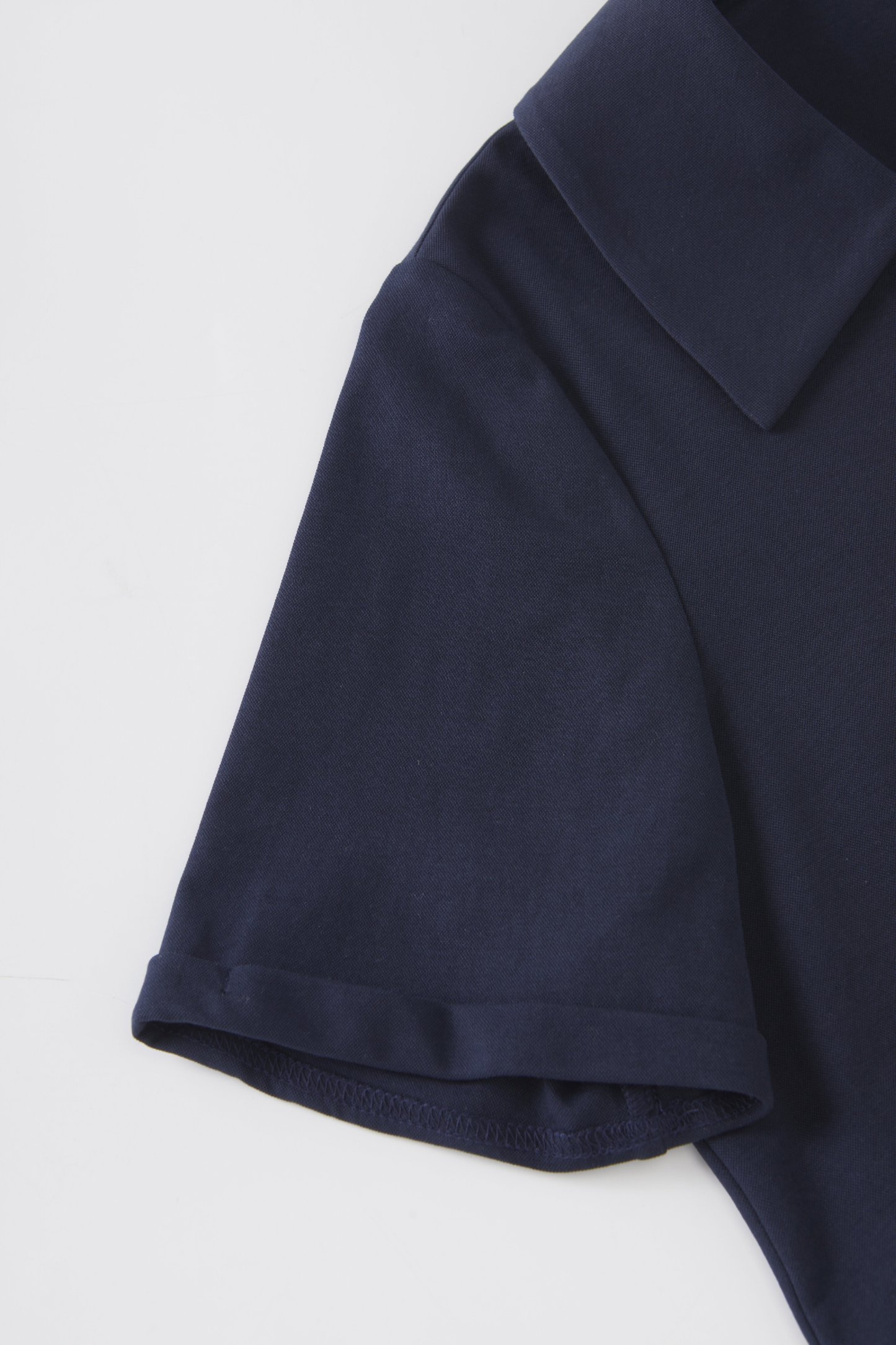 POLO collar embroidered striped V-neck T-shirt FXZ8077