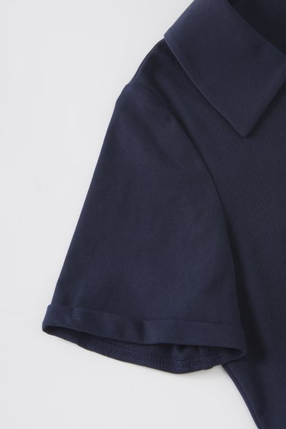 POLO collar embroidered striped V-neck T-shirt FXZ8077