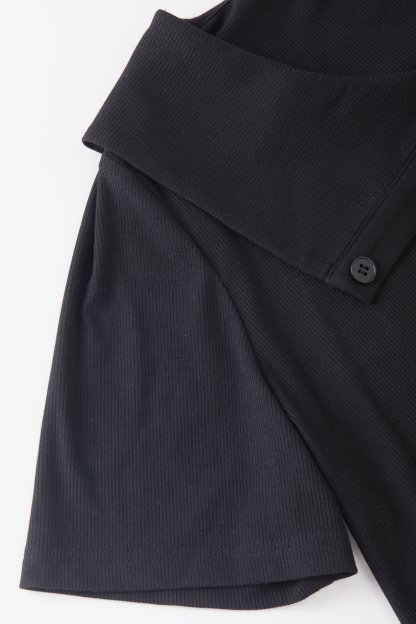 Flip collar chic slimming T-shirt FXZ9018