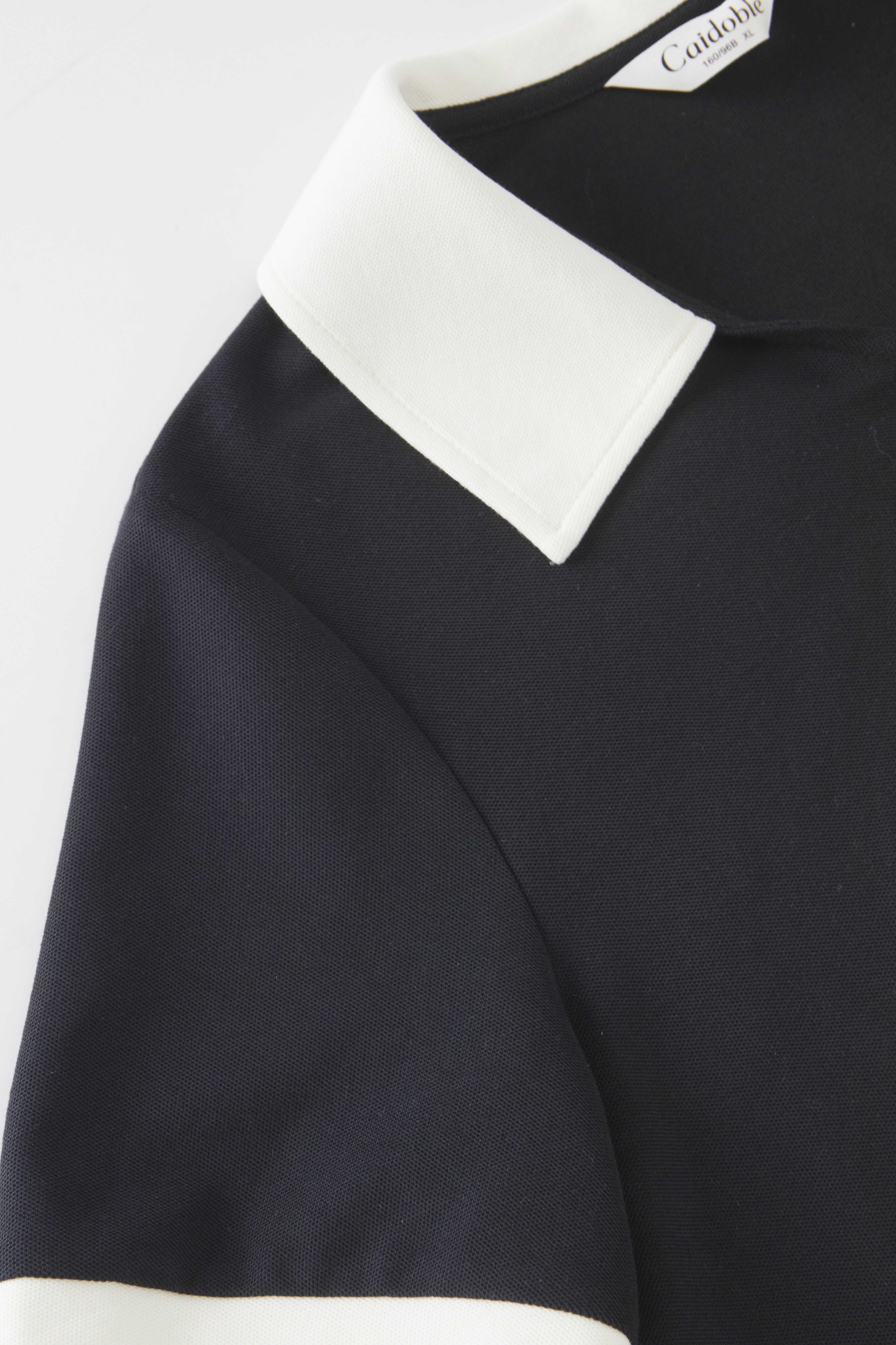 Color blocked POLO collar half zipper slimming dress FXQ7096