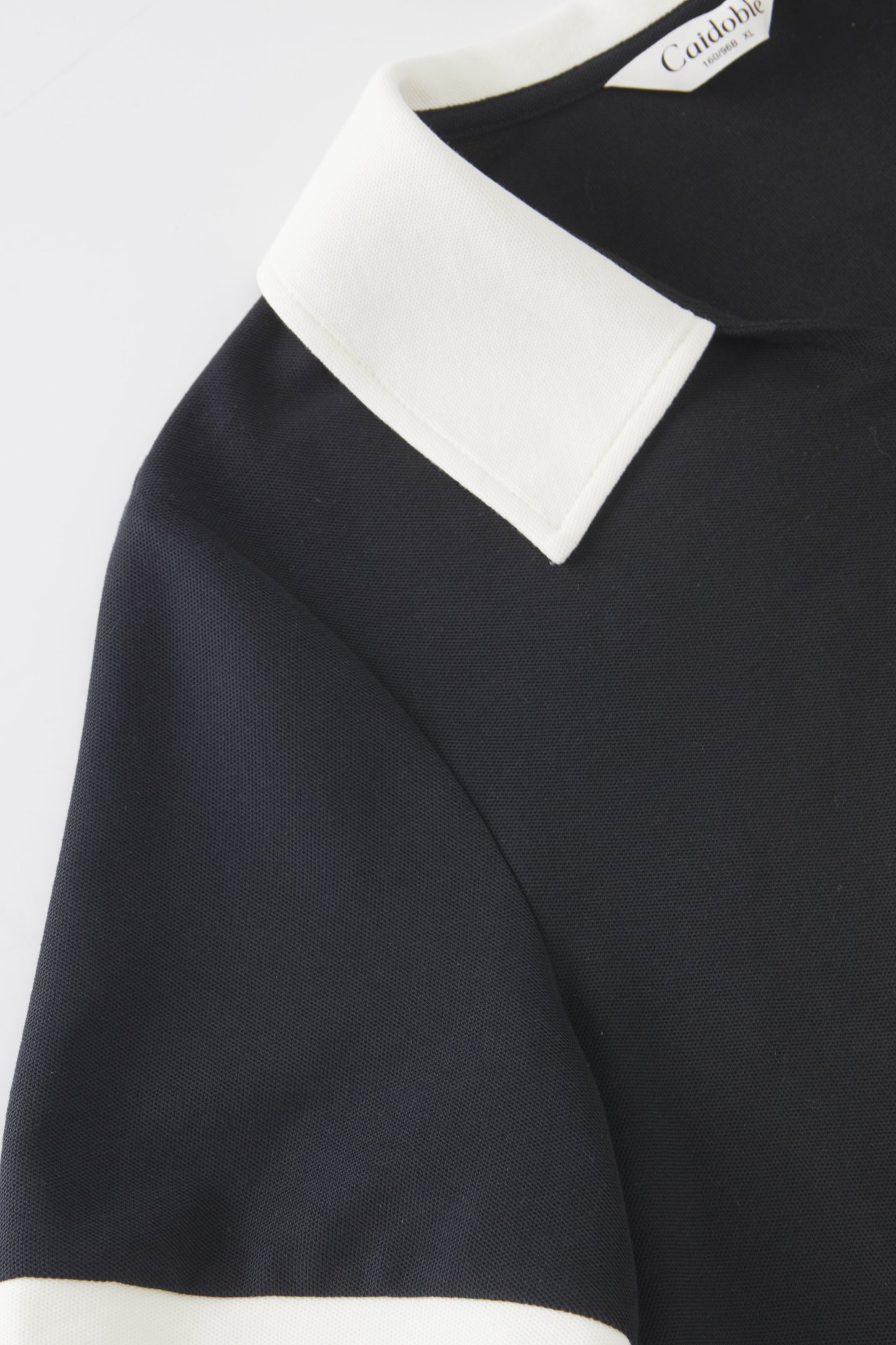 Color blocked POLO collar half zipper slimming dress FXQ7096