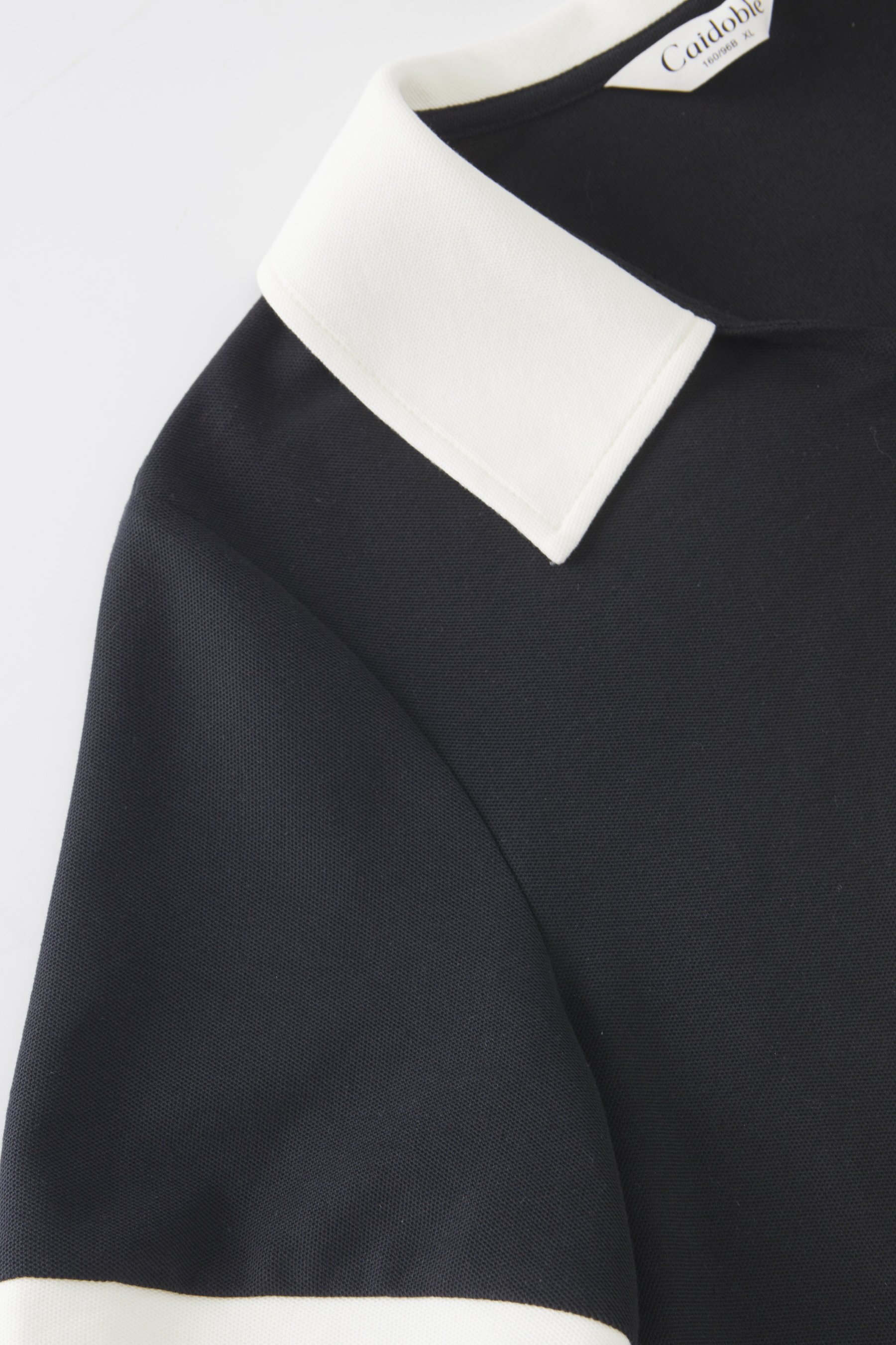 Color blocked POLO collar half zipper slimming dress FXQ7096