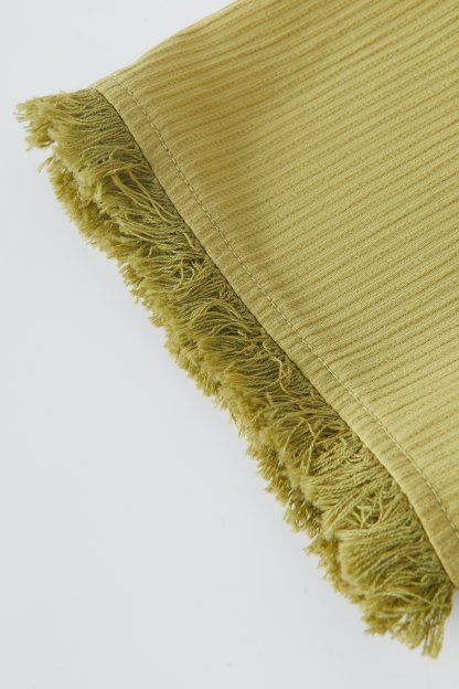 Color-Block Fake Two-Piece Patchwork Fringe Top EXA5035