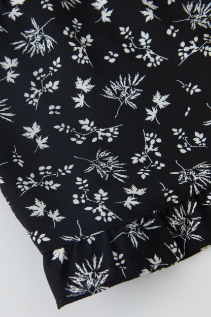 US Vintage Ruffled Floral Skirt Exbq3039