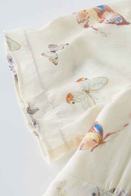 Printed Lace Chiffon Dress DXQ1697