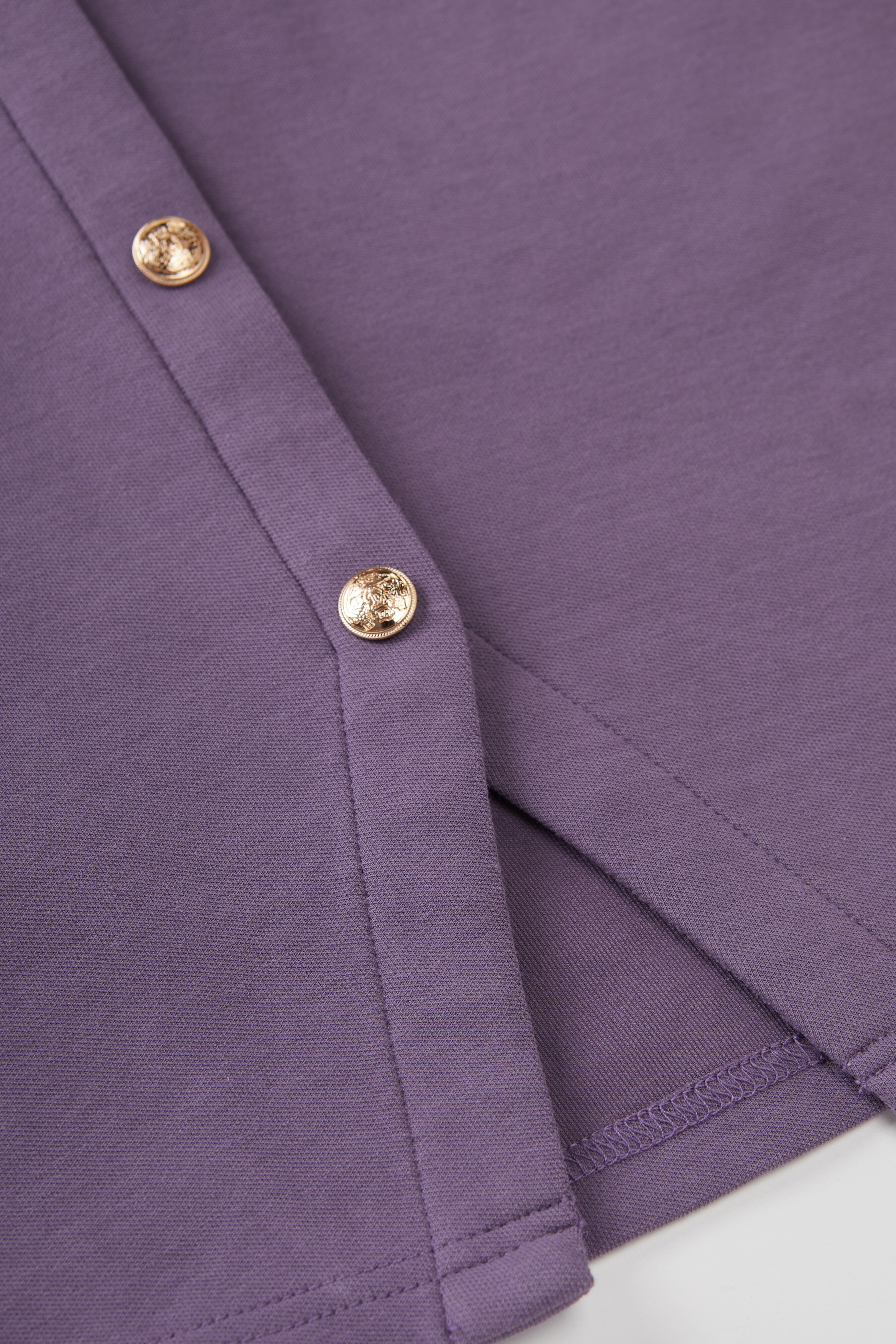 Puff Sleeve V-Neck Fake Two-Piece Top EDA5637