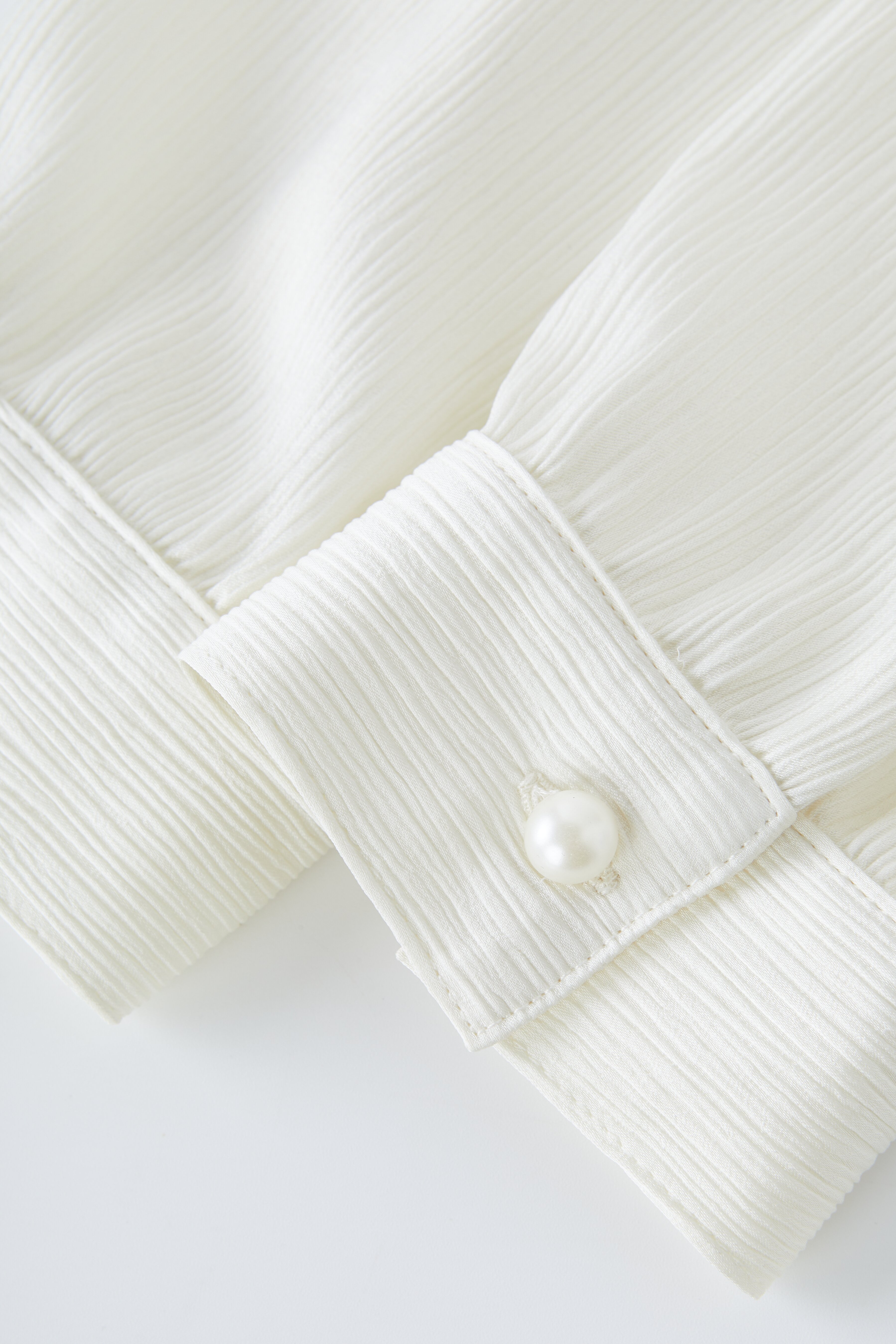 Beaded Round Neck Satin Blouse EDA5601