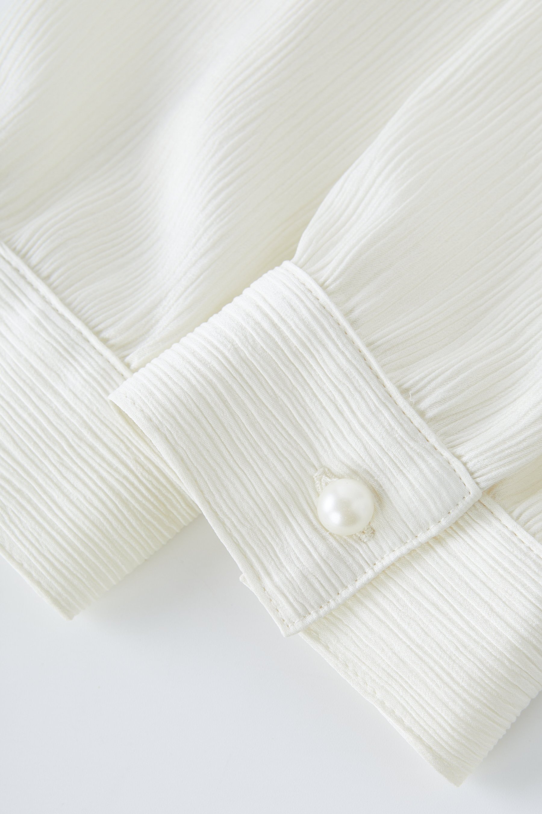 Beaded Round Neck Satin Blouse EDA5601