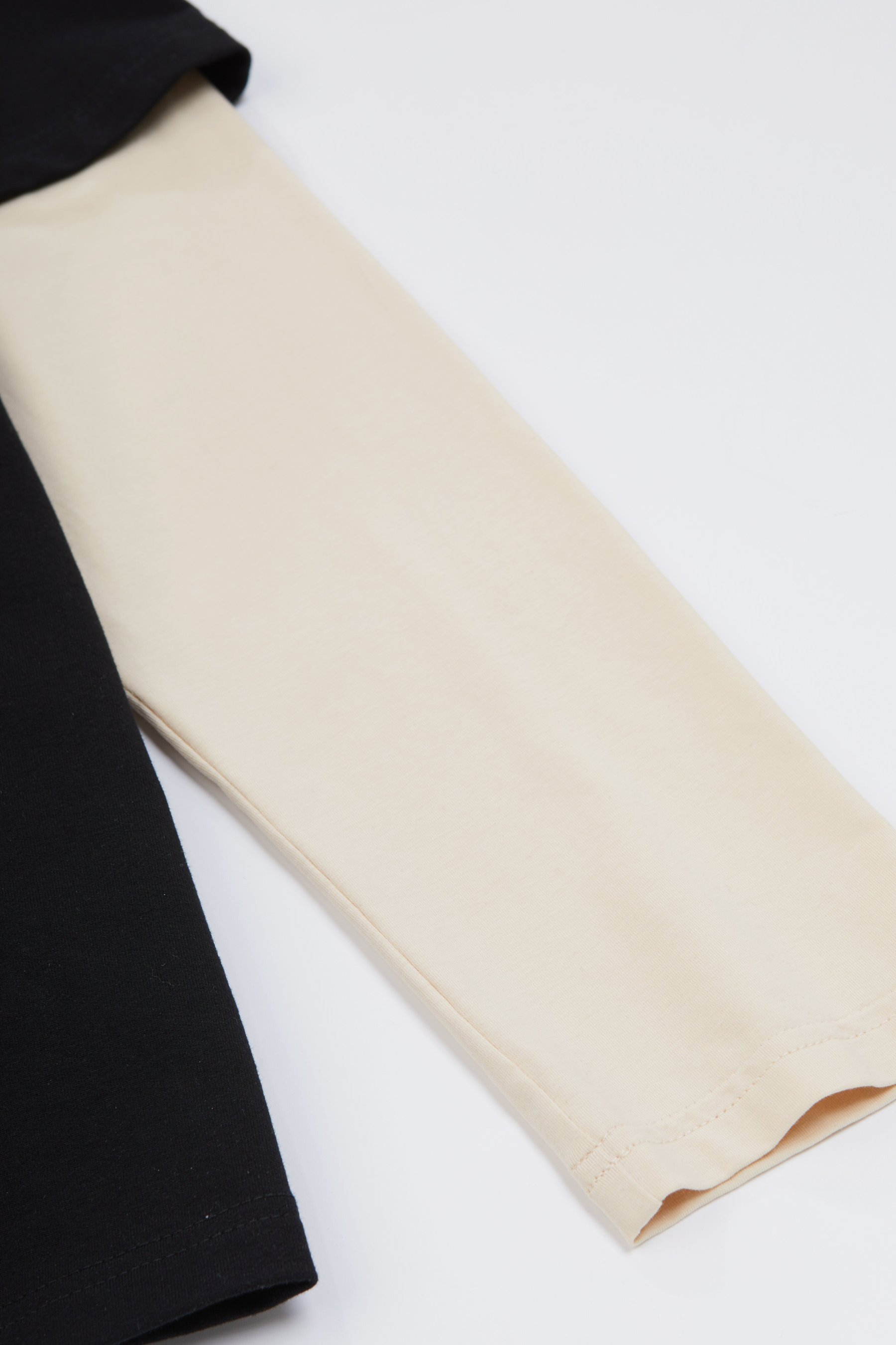 Round Neck Spliced Sleeves Printed Top EDZ5661