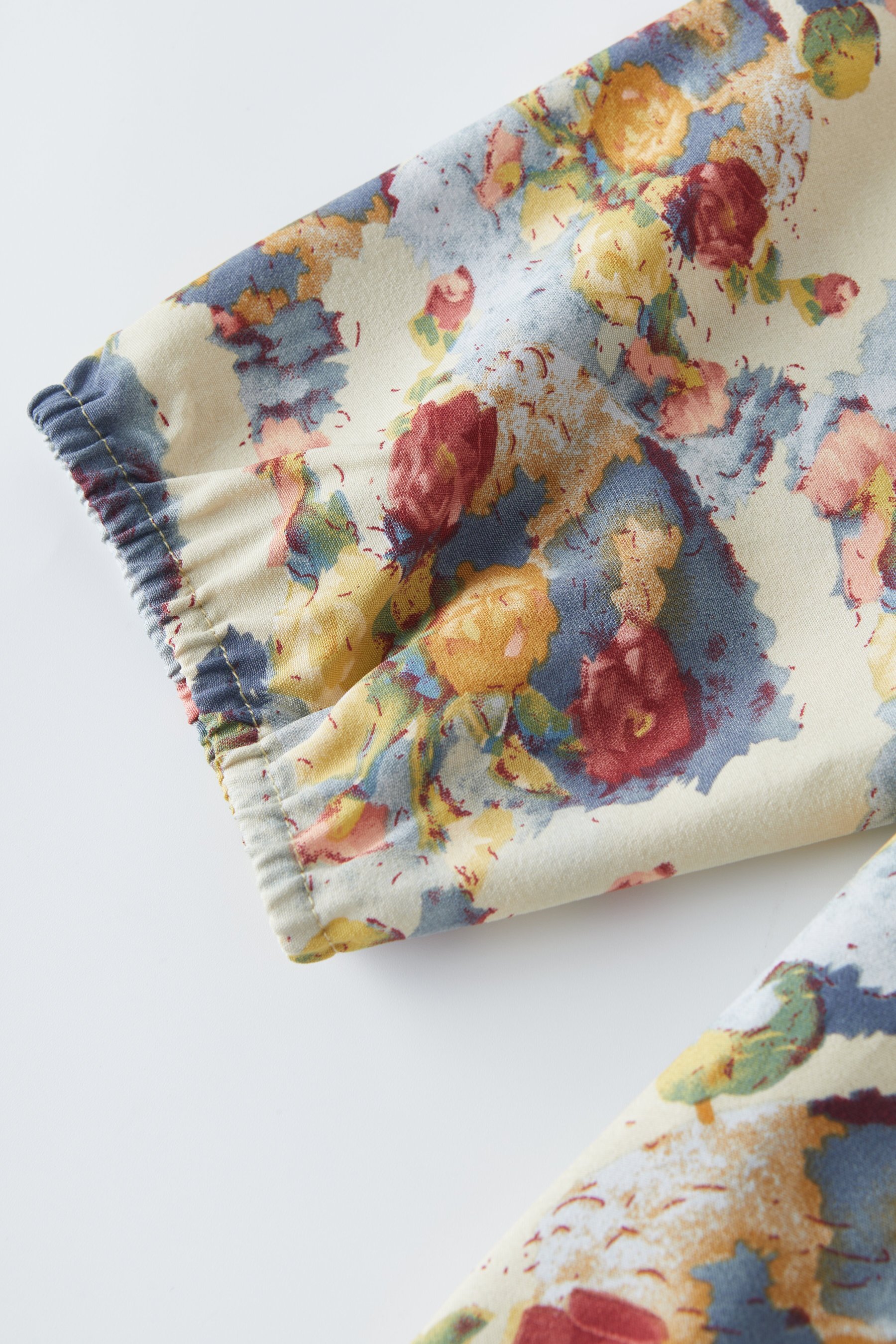 V-neck Puff Sleeve Floral Dress DDQ1999