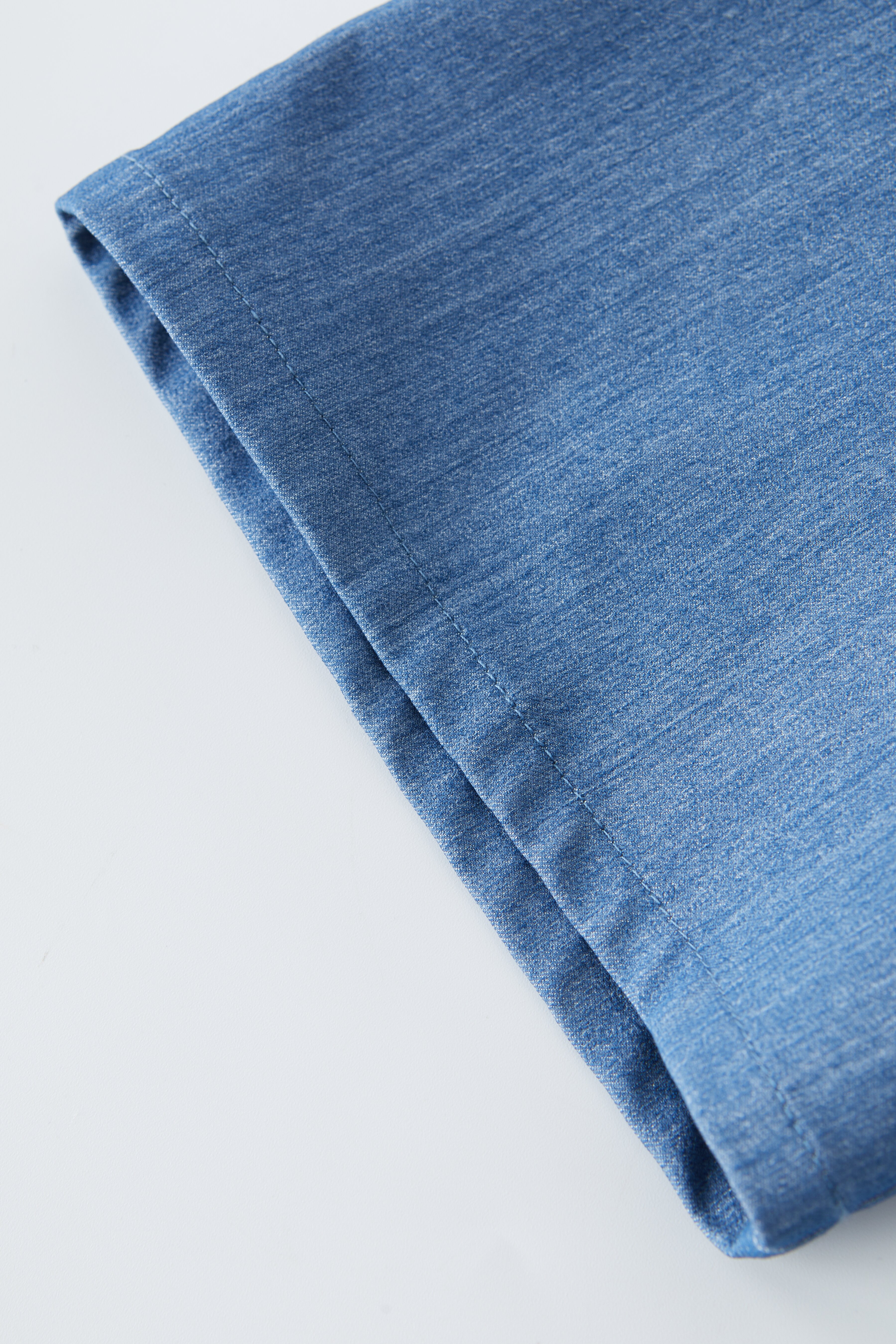 V-neck Waist-cinching Imitation Denim Dress EXQ5235