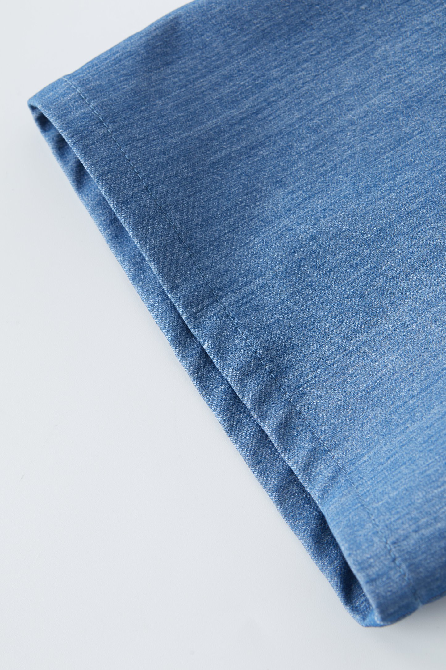 V-neck Waist-cinching Imitation Denim Dress EXQ5235