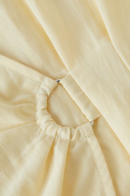 Irregular V-neck Waist-cinching Top EXA5157