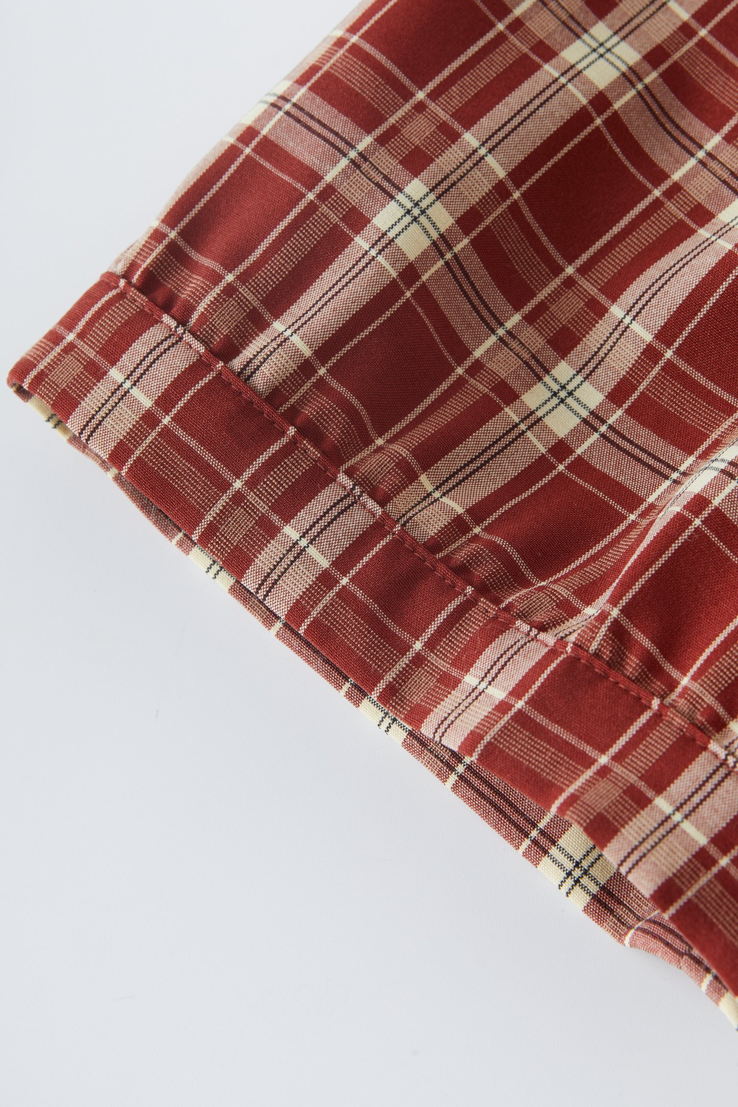 Fake Two-Piece Plaid Patchwork Printed Shirt EXA2975