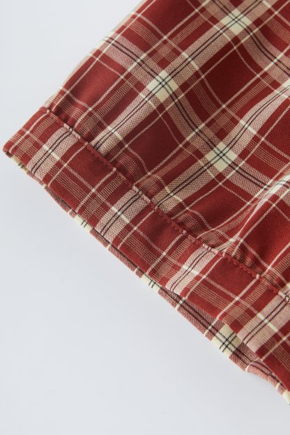 Fake Two-Piece Plaid Patchwork Printed Shirt EXA2975