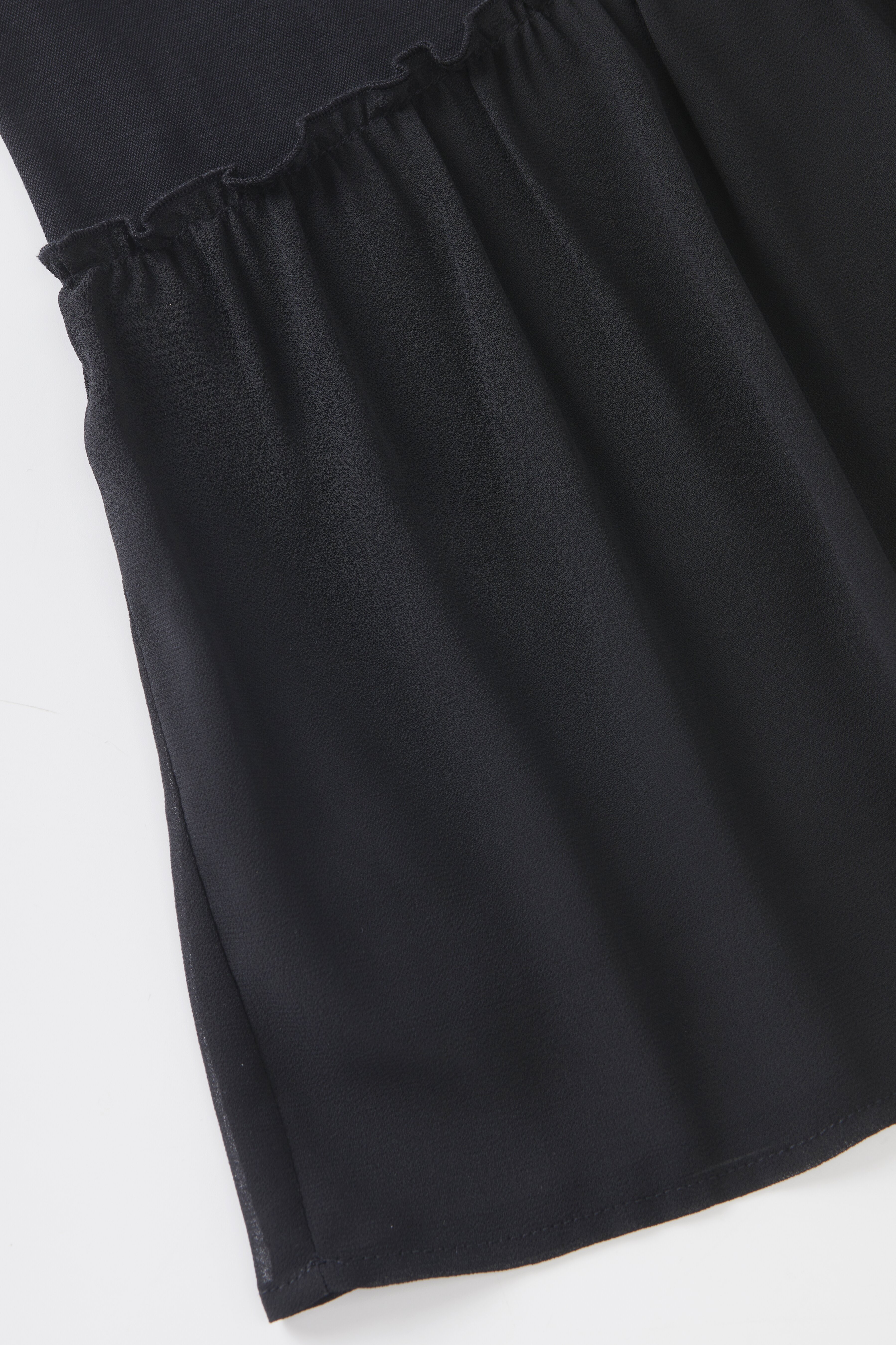 POLO collar hollowed out spliced chiffon dress FXQ8061