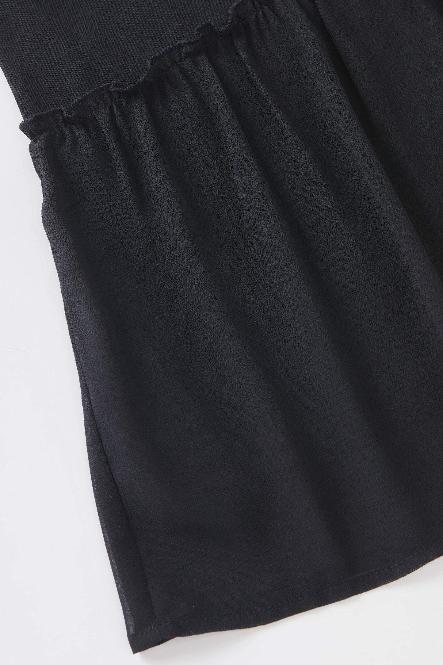 POLO collar hollowed out spliced chiffon dress FXQ8061