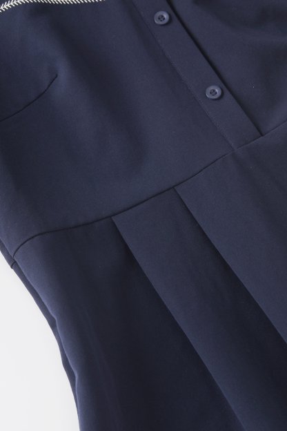 Retro embroidered waist cinching slimming shirt dress FXQ8036