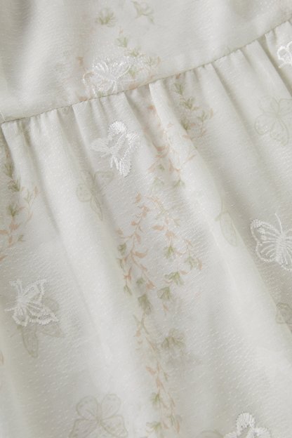 Vacation style square collar floral waist cinching dress FXQ7098