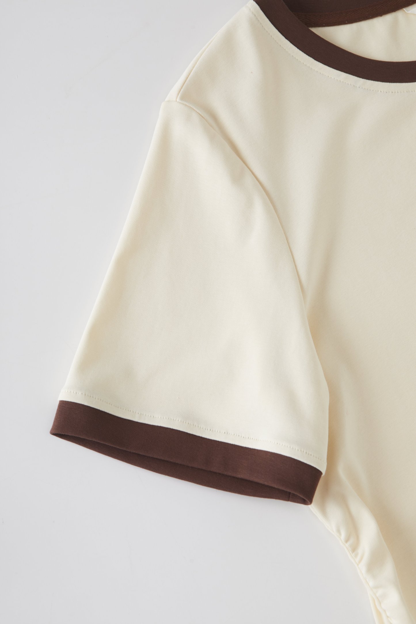 Fun Printed Color blocked Collar Waist T-shirt FXZ7083