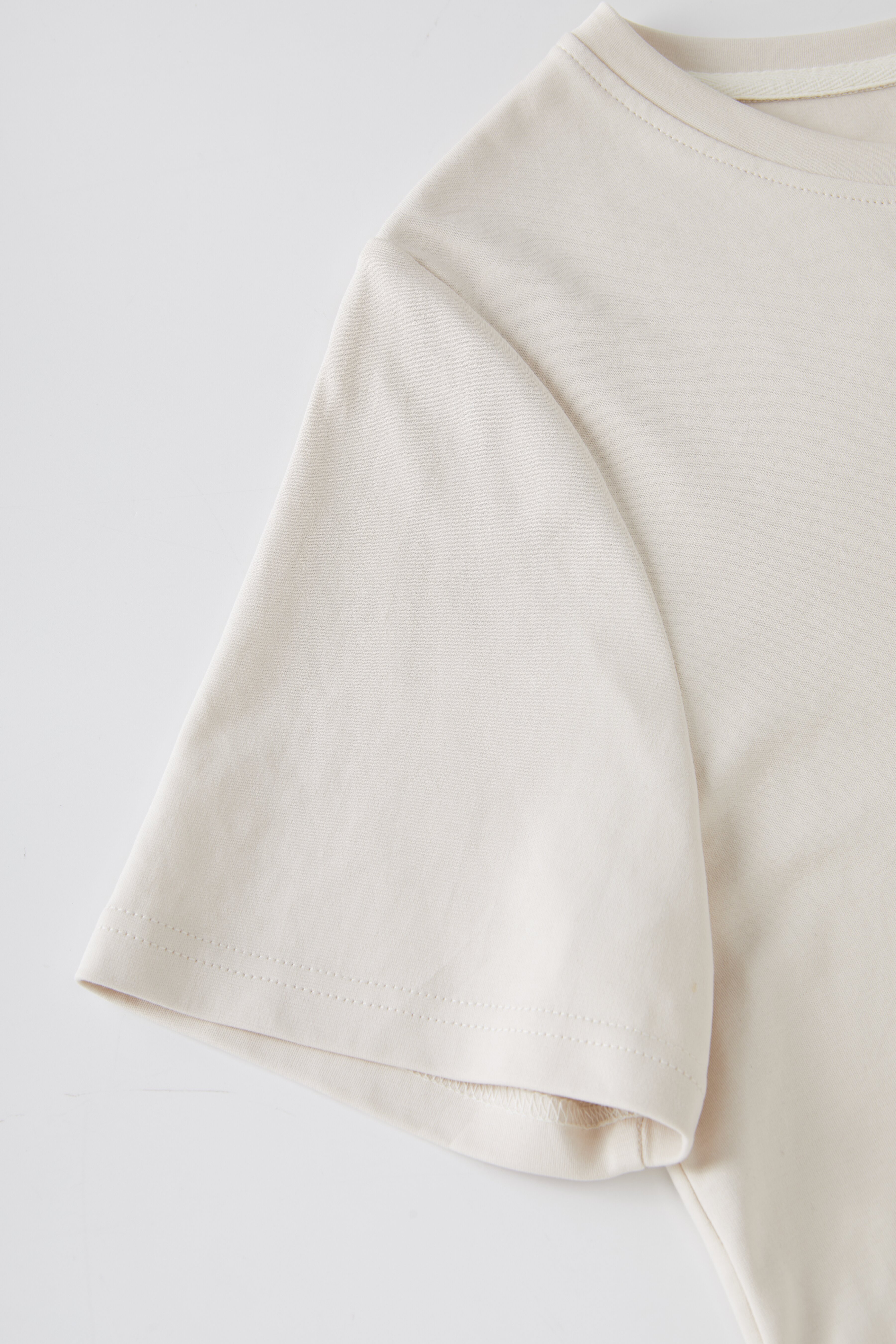 Cartoon embroidery skin friendly double-sided knitted T-shirt FXZ8017