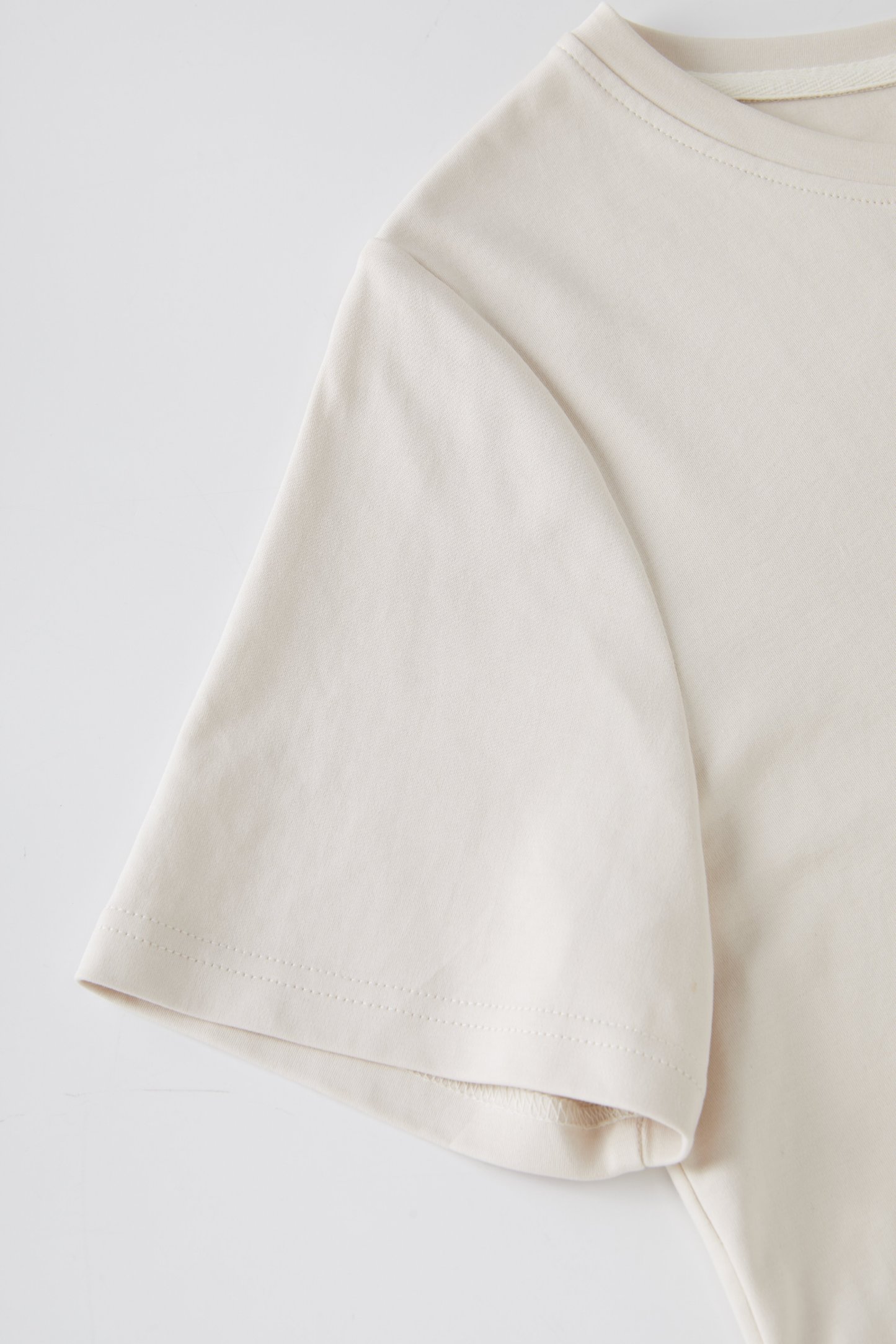 Cartoon embroidery skin friendly double-sided knitted T-shirt FXZ8017