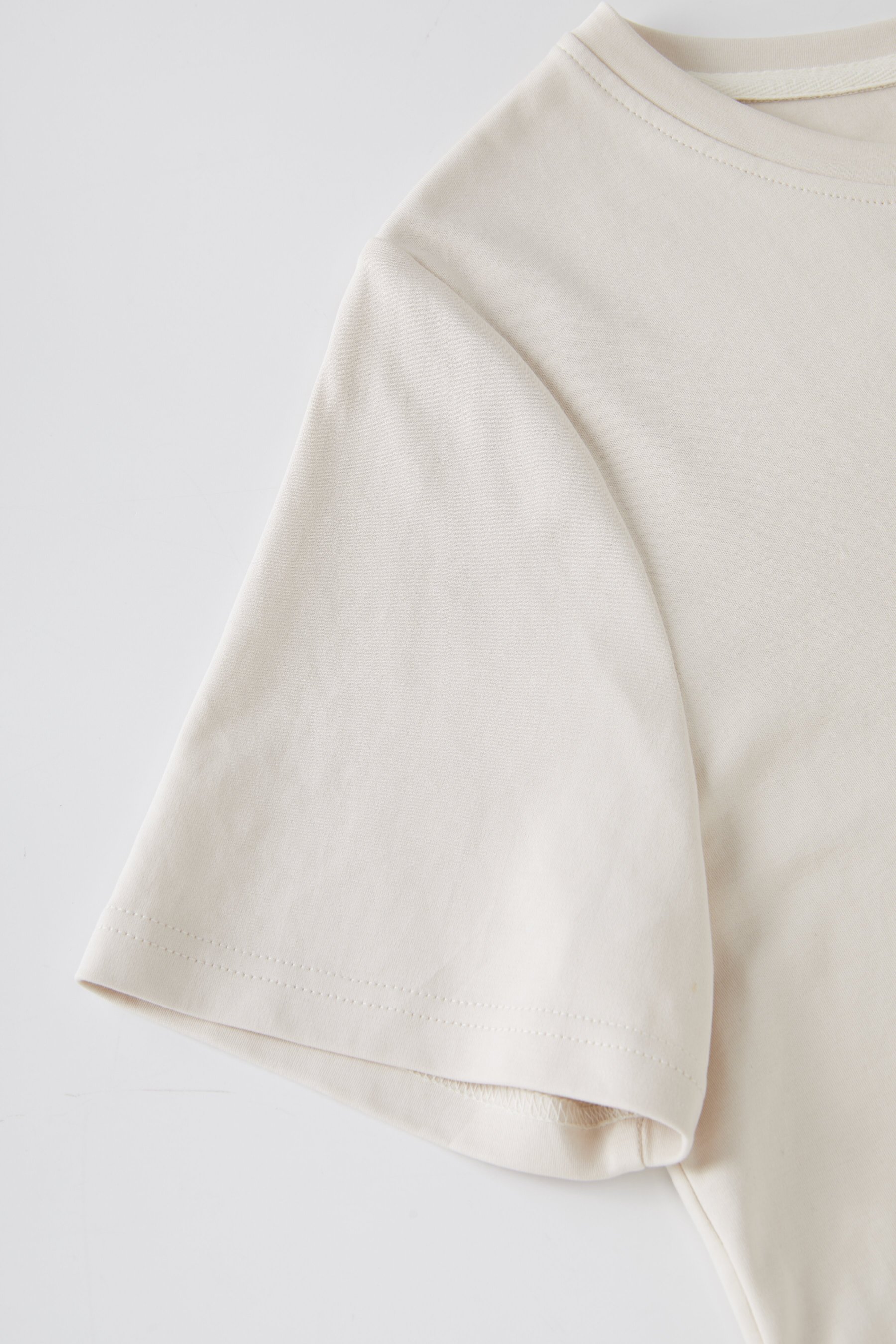 Cartoon embroidery skin friendly double-sided knitted T-shirt FXZ8017