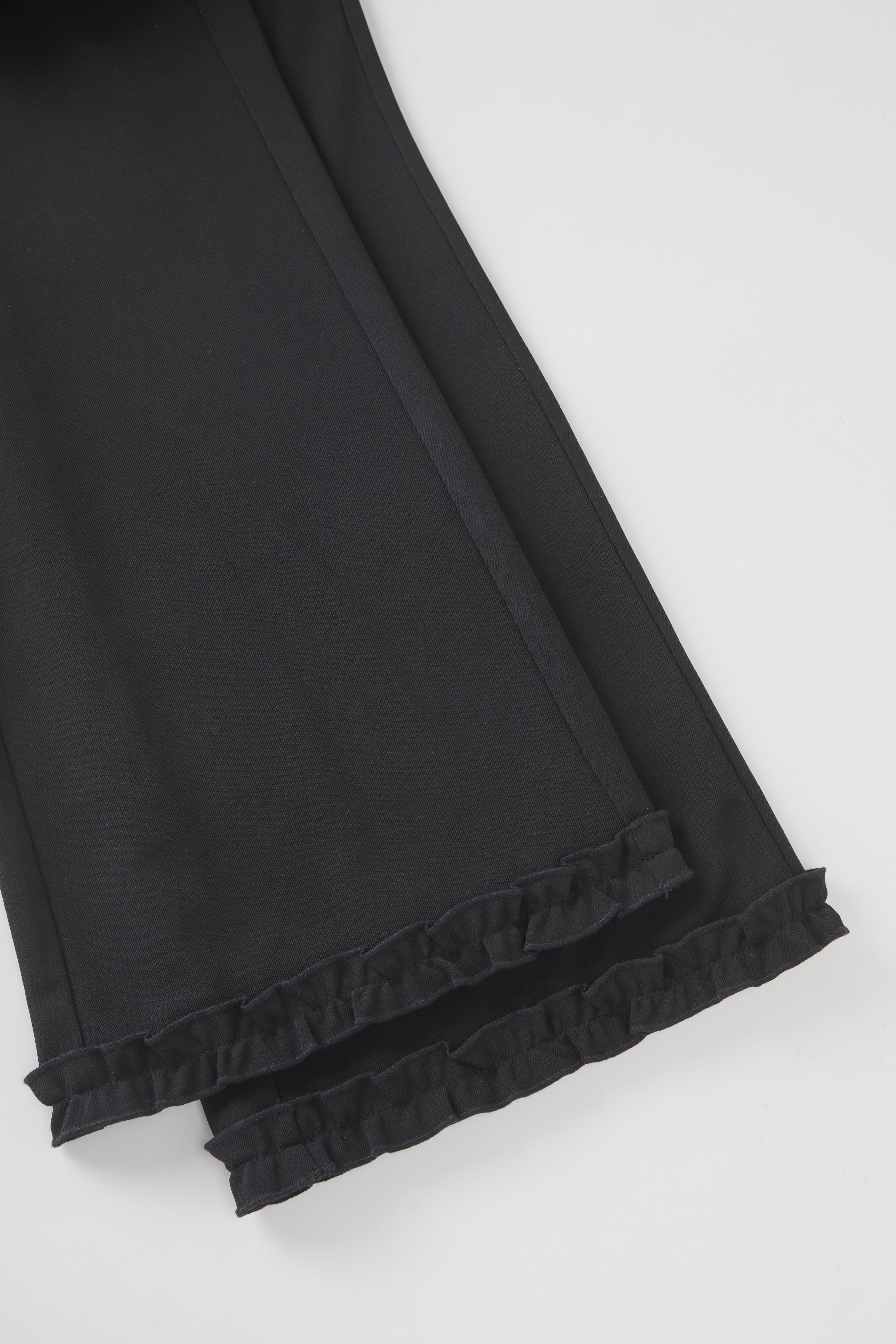 High waisted slightly flared ankle ruffled casual pants FXK8012