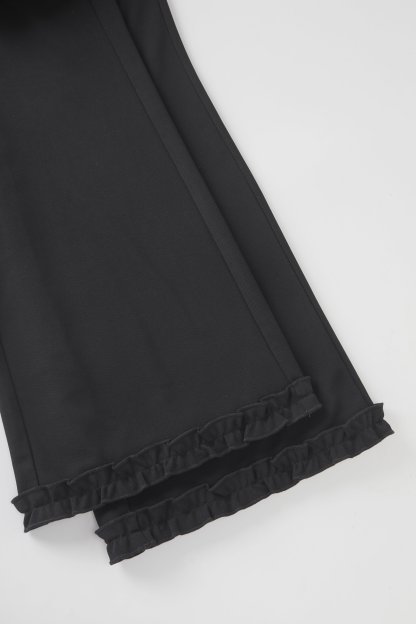 High waisted slightly flared ankle ruffled casual pants FXK8012