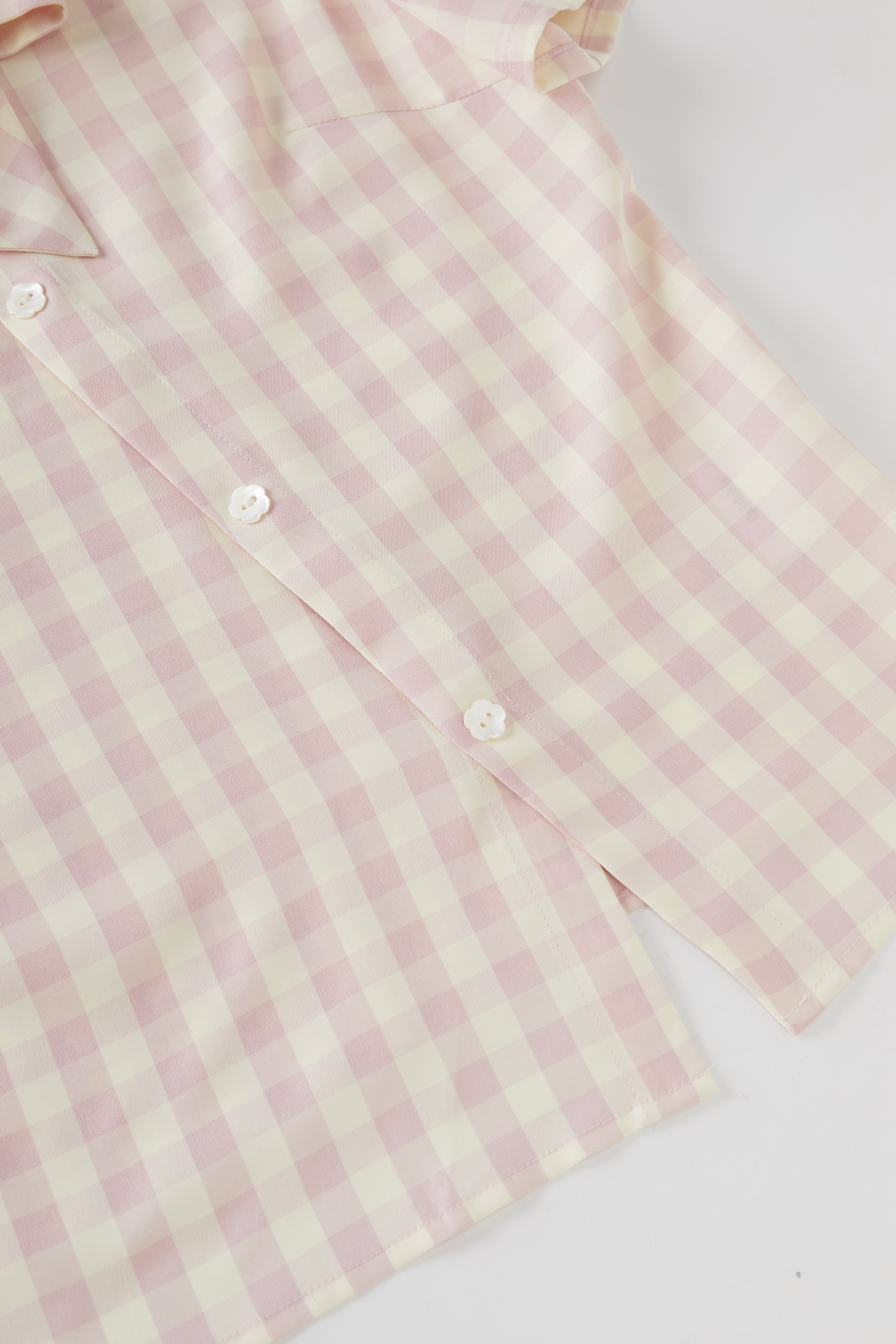 Bow plaid navy collar sweet shirt FXA9005