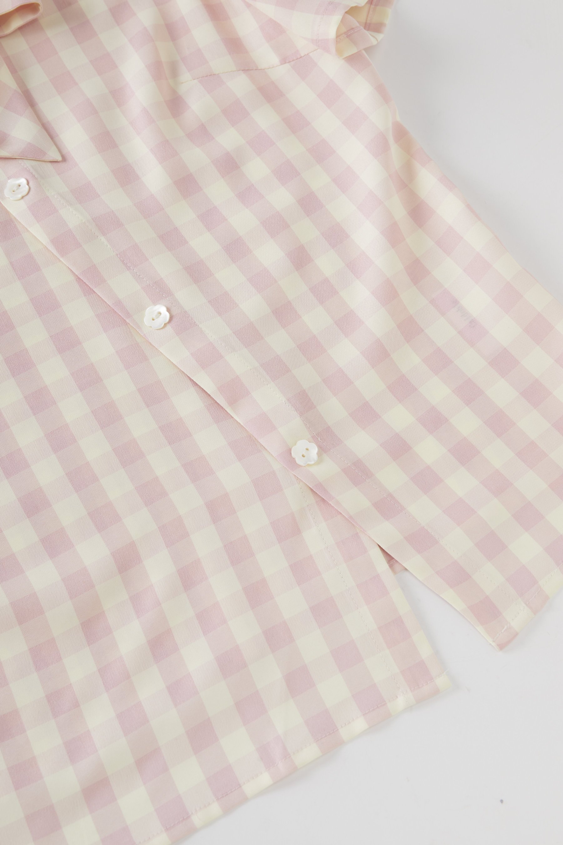 Bow plaid navy collar sweet shirt FXA9005