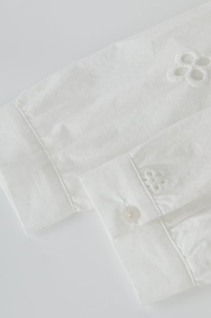 Curved Hem Elegant Embroidered Shirt ECA2577