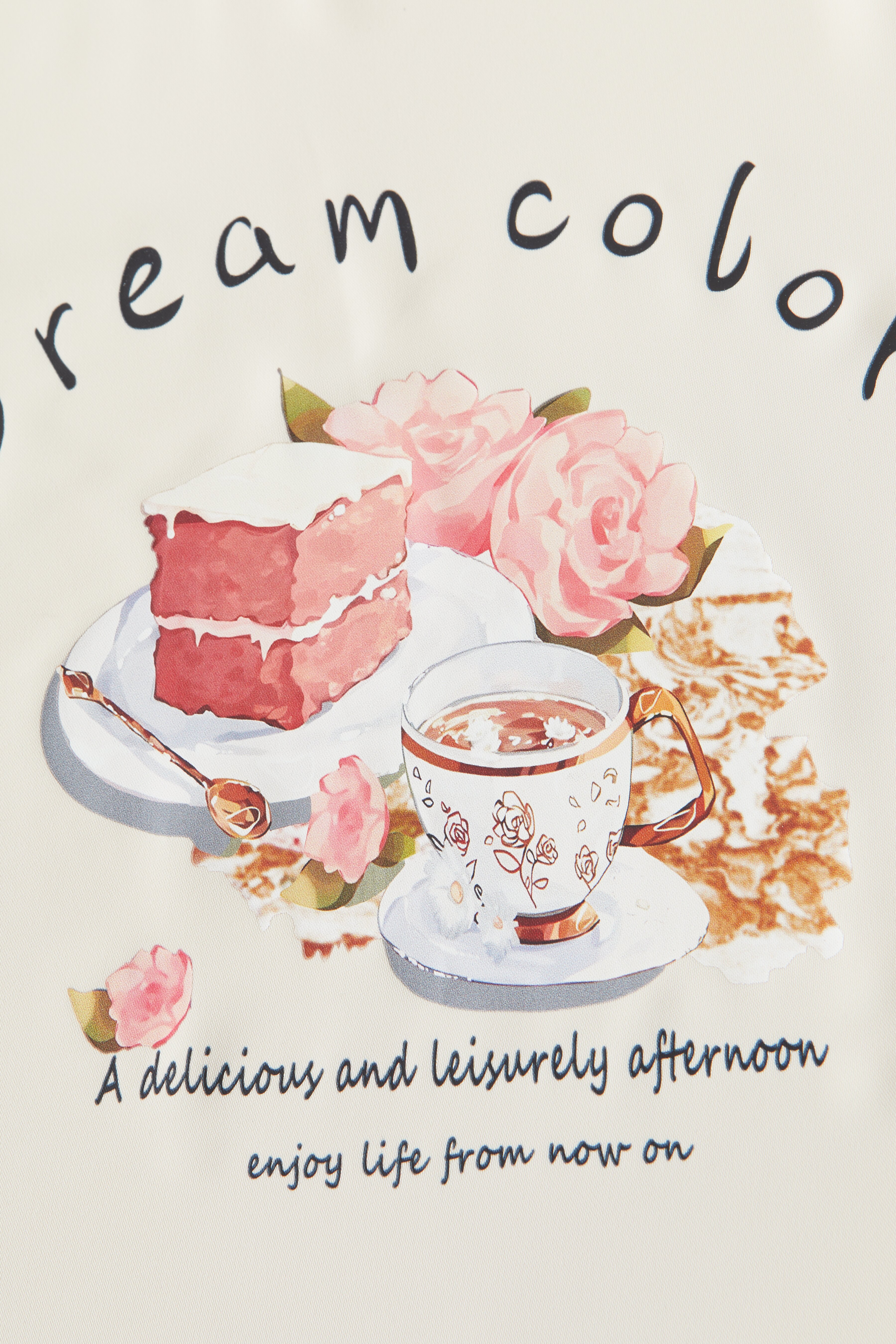 round Neck Stitching Printing T-shirt Top Eca2575