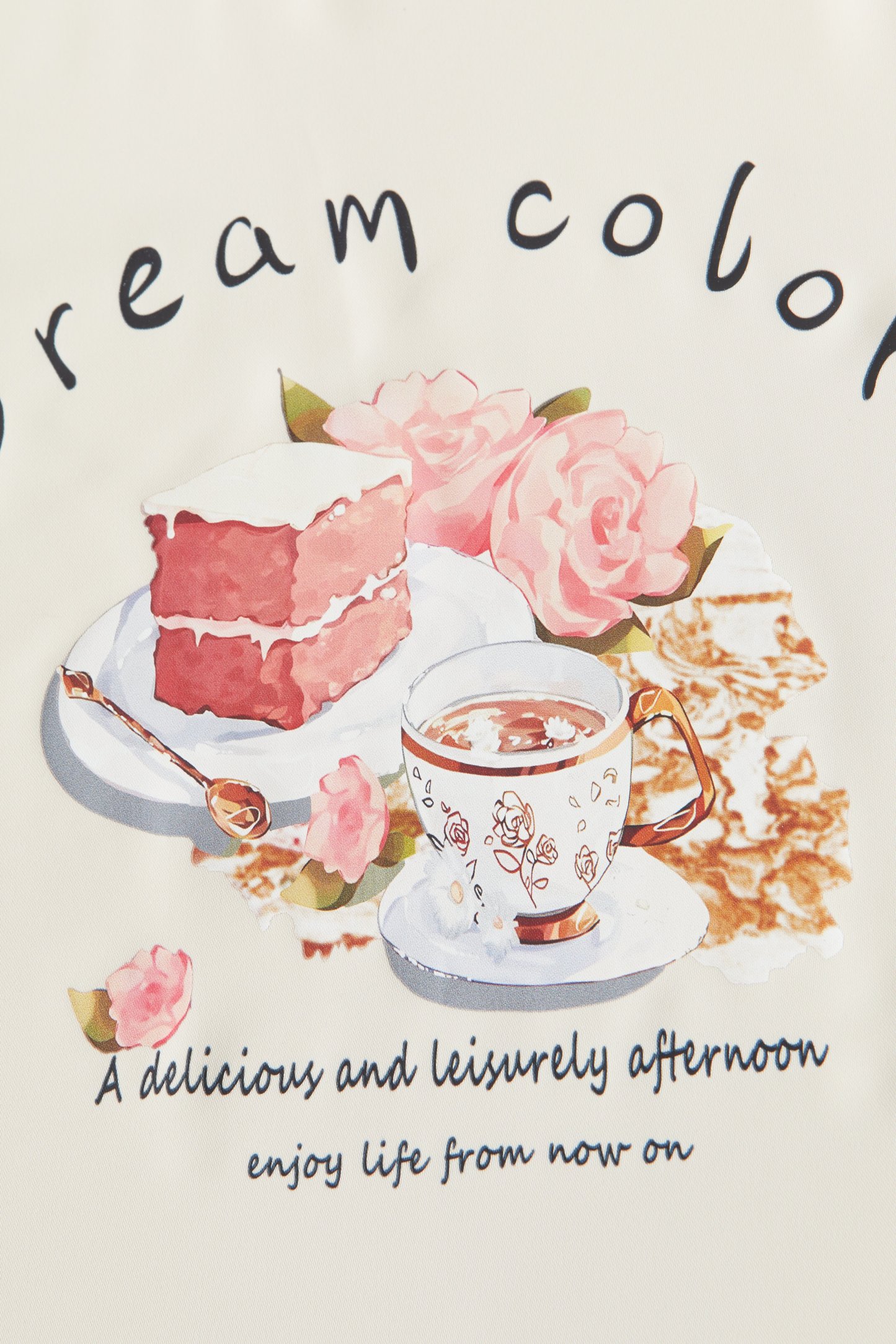 round Neck Stitching Printing T-shirt Top Eca2575