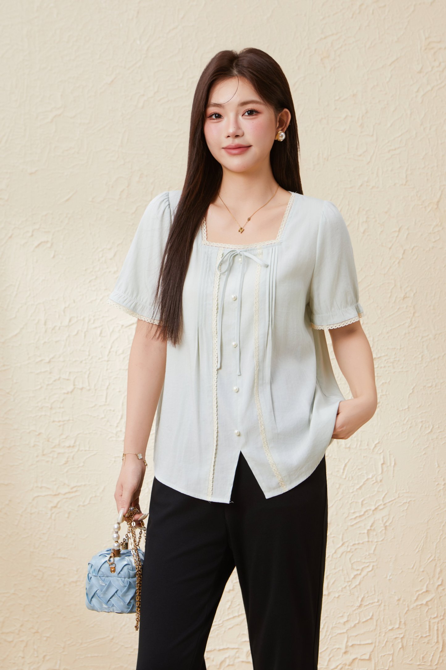 Square Neck Sweet Top EXA5635