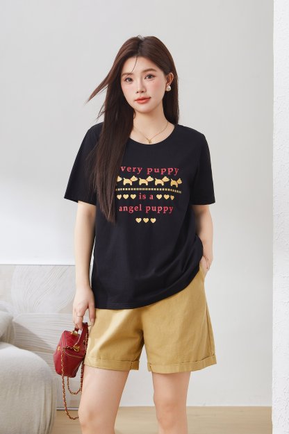 Off-Shoulder Graffiti Print Youthful Top EXZ3010