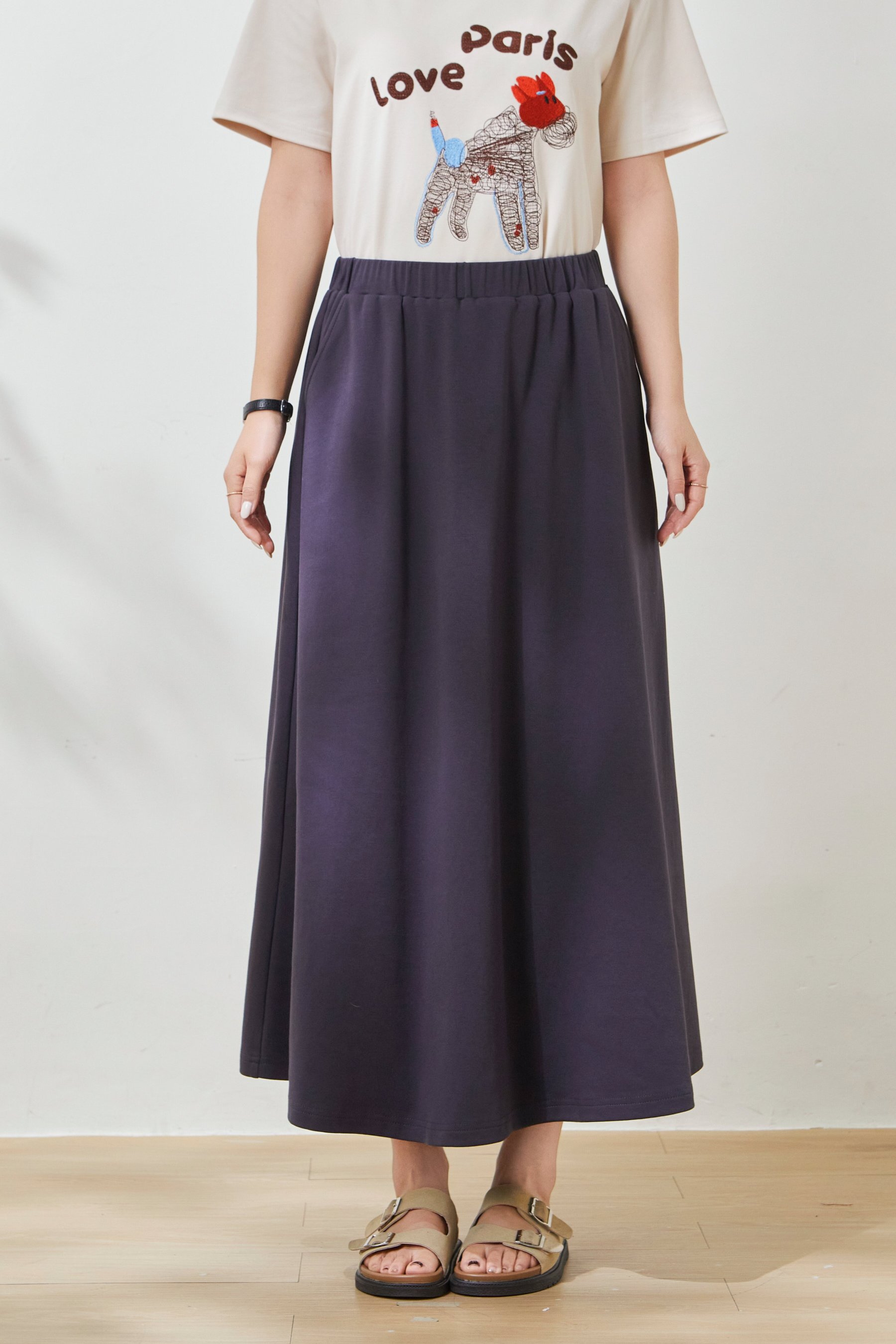 High-waisted slimming versatile long skirt FXBQ7093