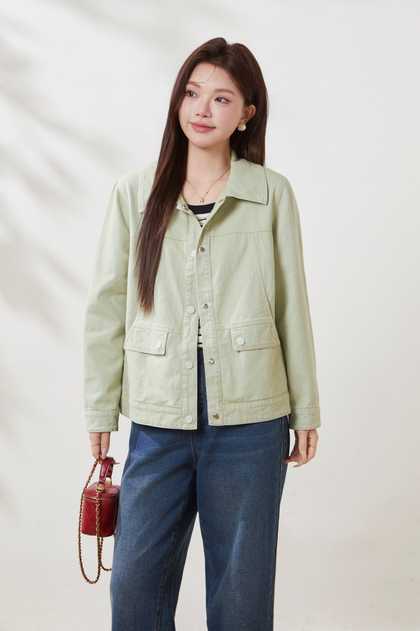 Washed Cotton Denim Workwear Youthful Jacket FCW6931