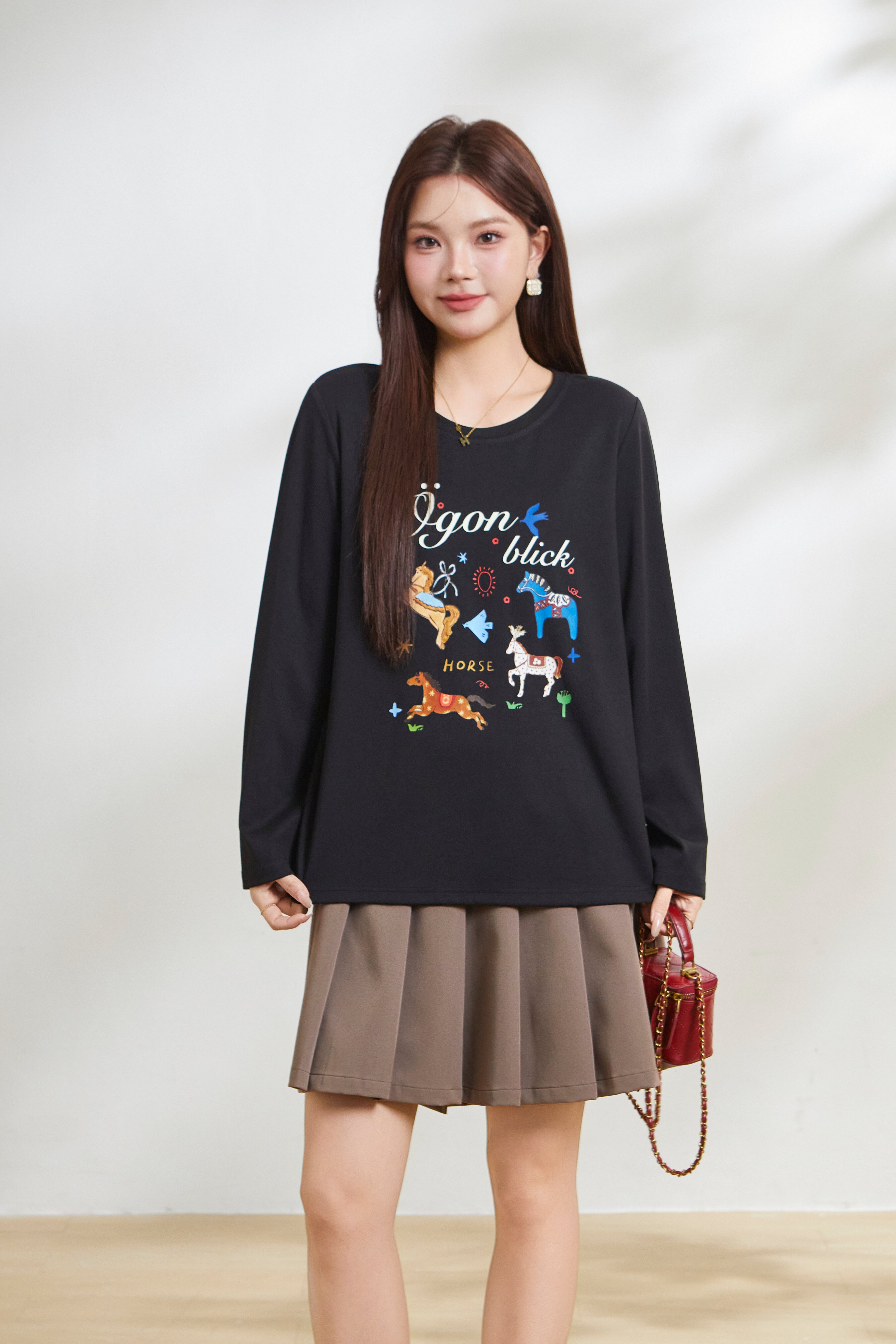 Dopamine Color Printed Trojan T-Shirt FCZ6963