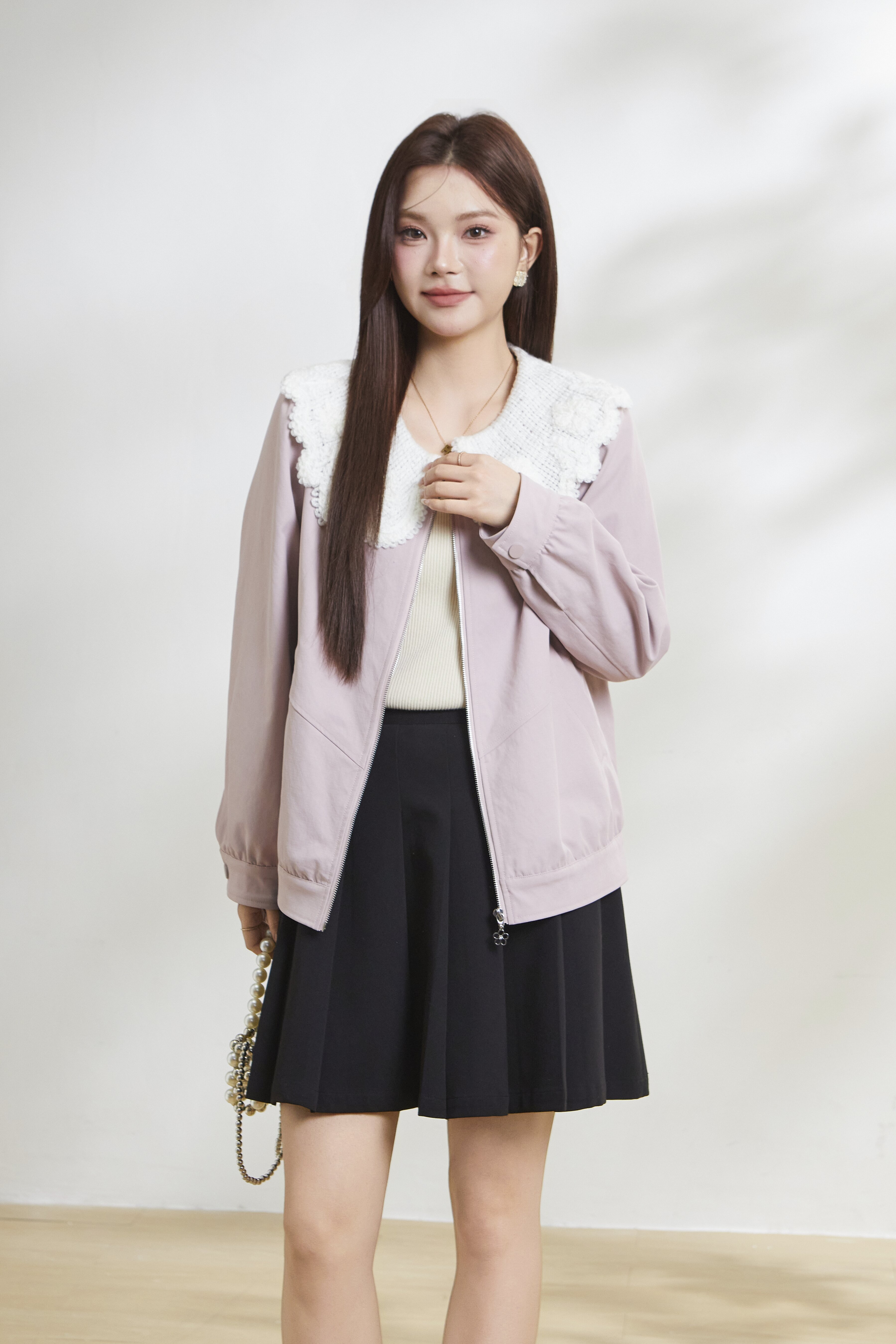 Lace doll collar loose slimming jacket FCW6879